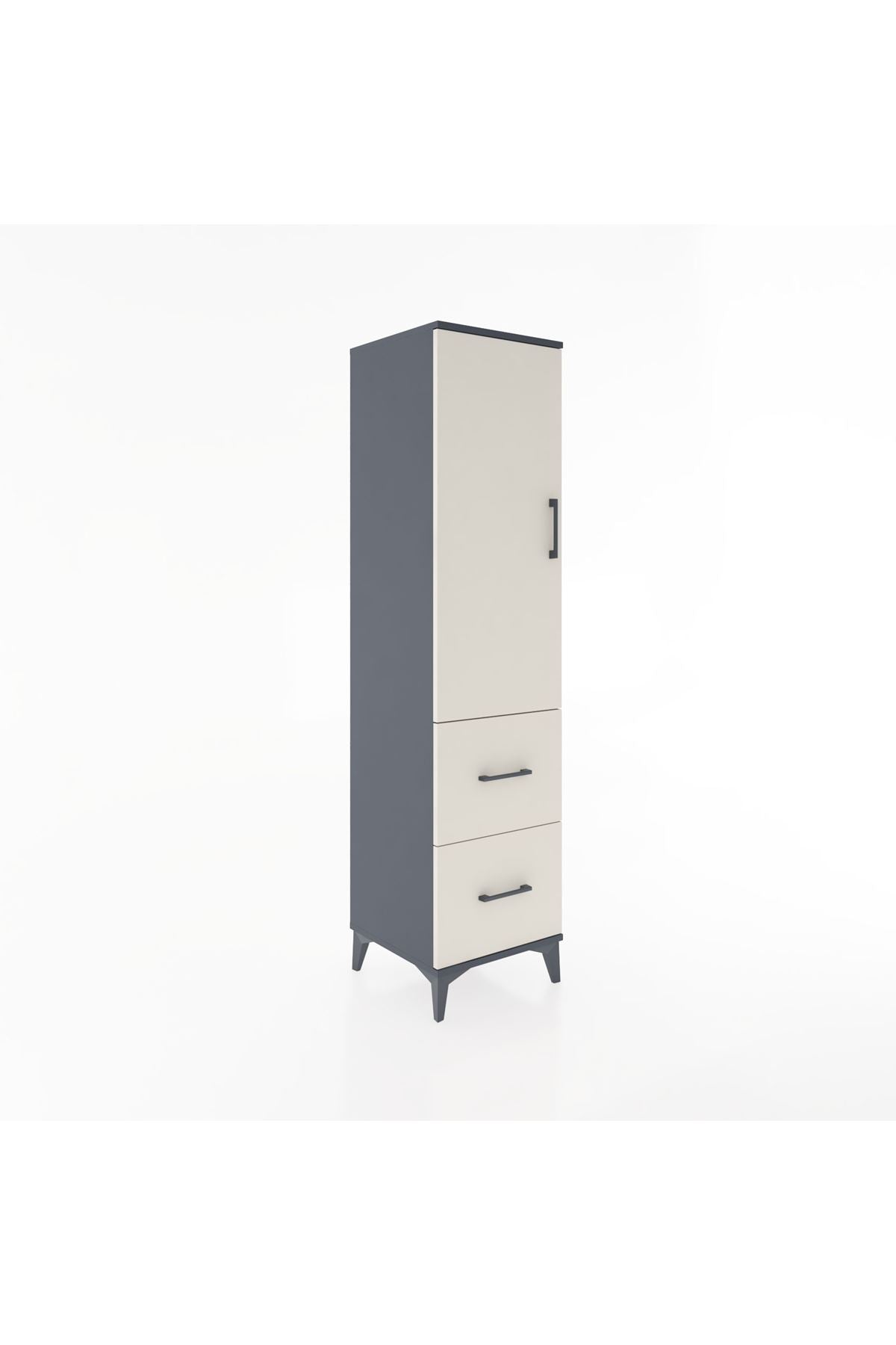 Hyperion Dolap 3 Raflı 2 Çekmeceli Tek Kapaklı 44x44x182 - S55M021V4B