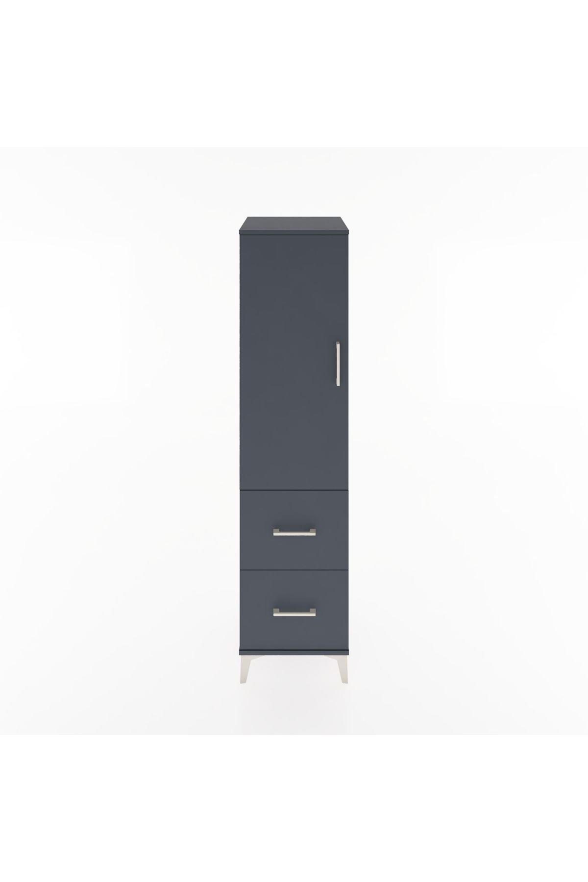 Hyperion Dolap 3 Raflı 2 Çekmeceli Tek Kapaklı 44x44x182 - S55M021V5B