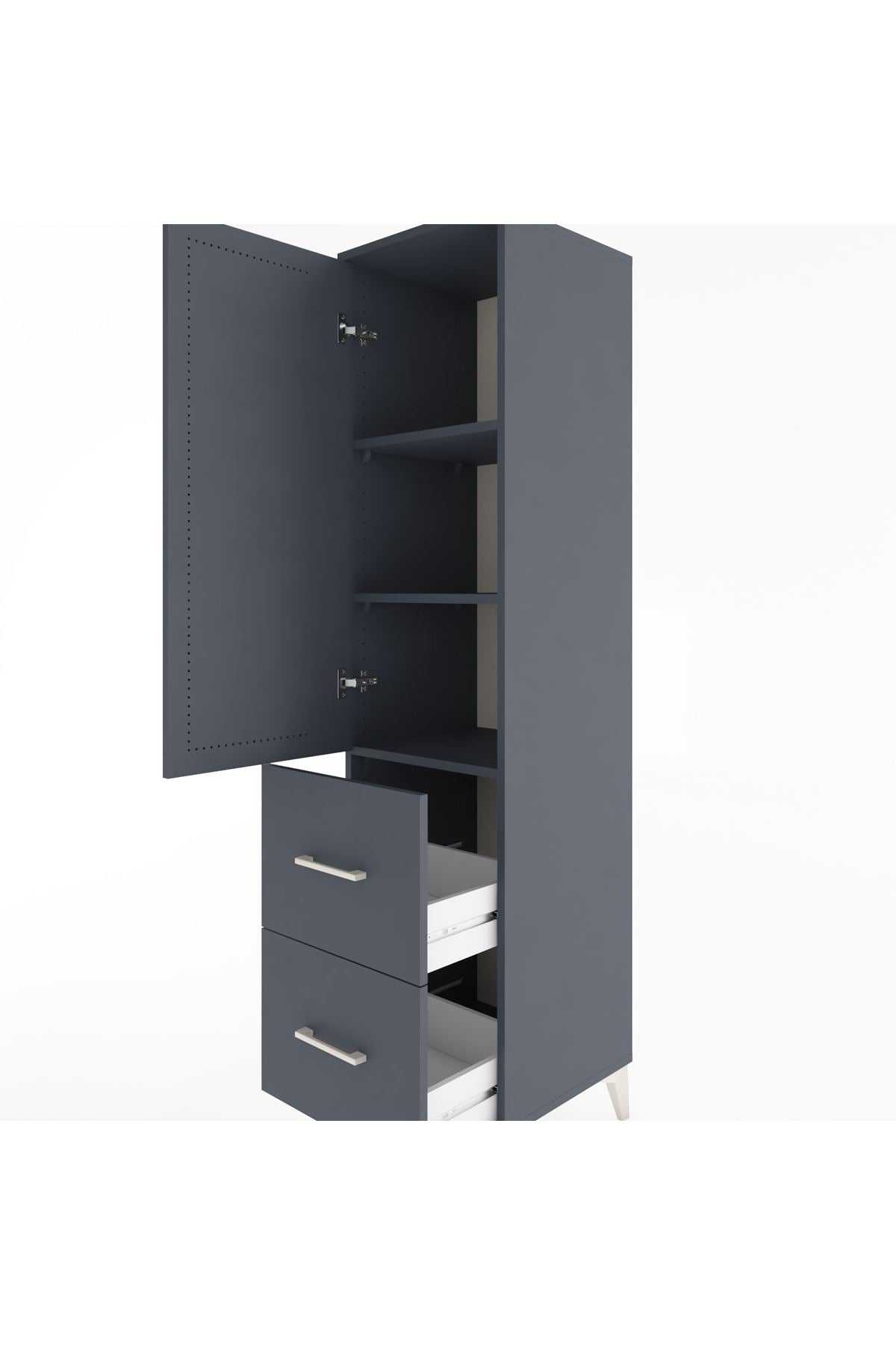 Hyperion Dolap 3 Raflı 2 Çekmeceli Tek Kapaklı 44x44x182 - S55M021V5B