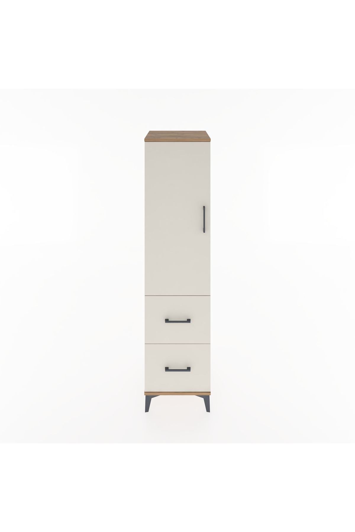 Hyperion Dolap 3 Raflı 2 Çekmeceli Tek Kapaklı 44x44x182 - S55M021V7B