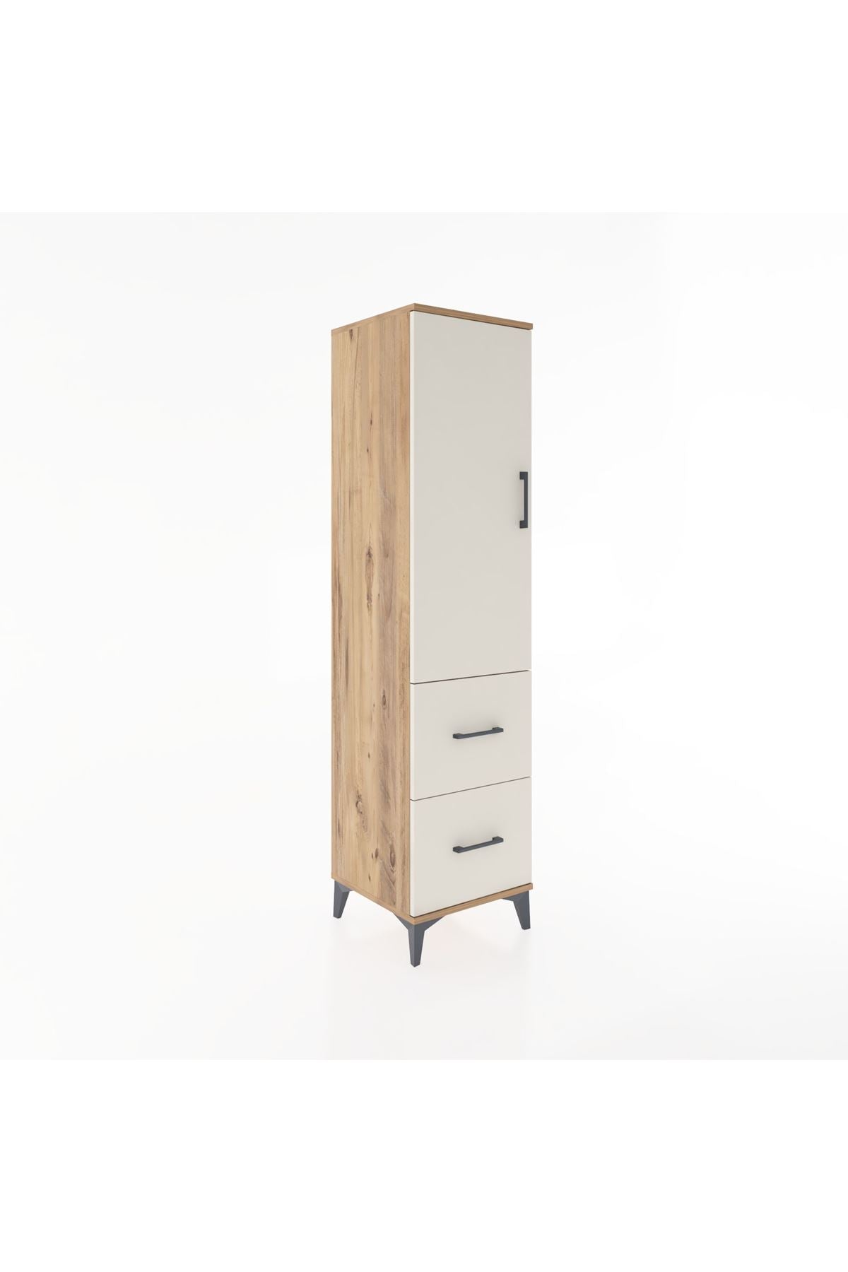 Hyperion Dolap 3 Raflı 2 Çekmeceli Tek Kapaklı 44x44x182 - S55M021V7B