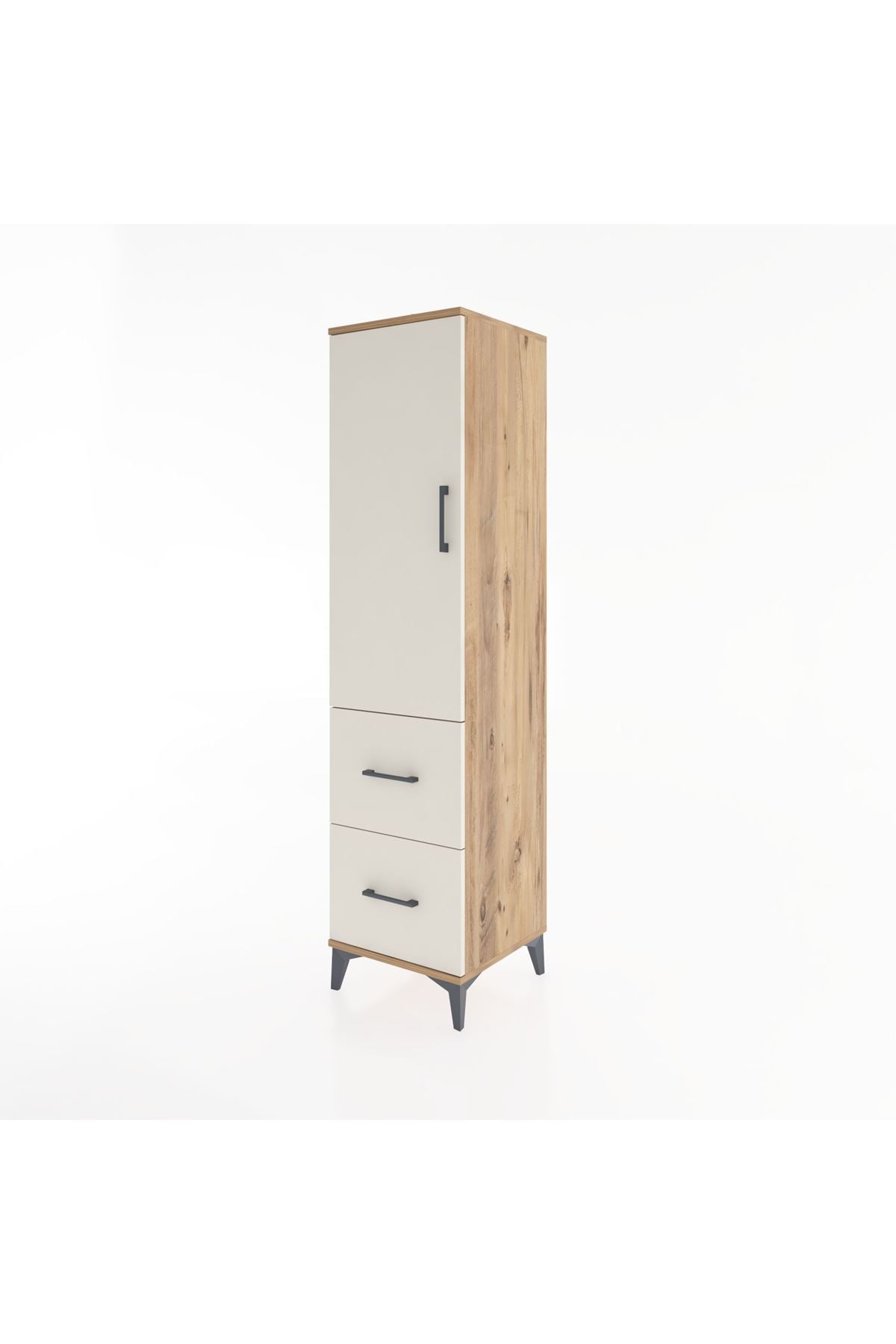 Hyperion Dolap 3 Raflı 2 Çekmeceli Tek Kapaklı 44x44x182 - S55M021V7B