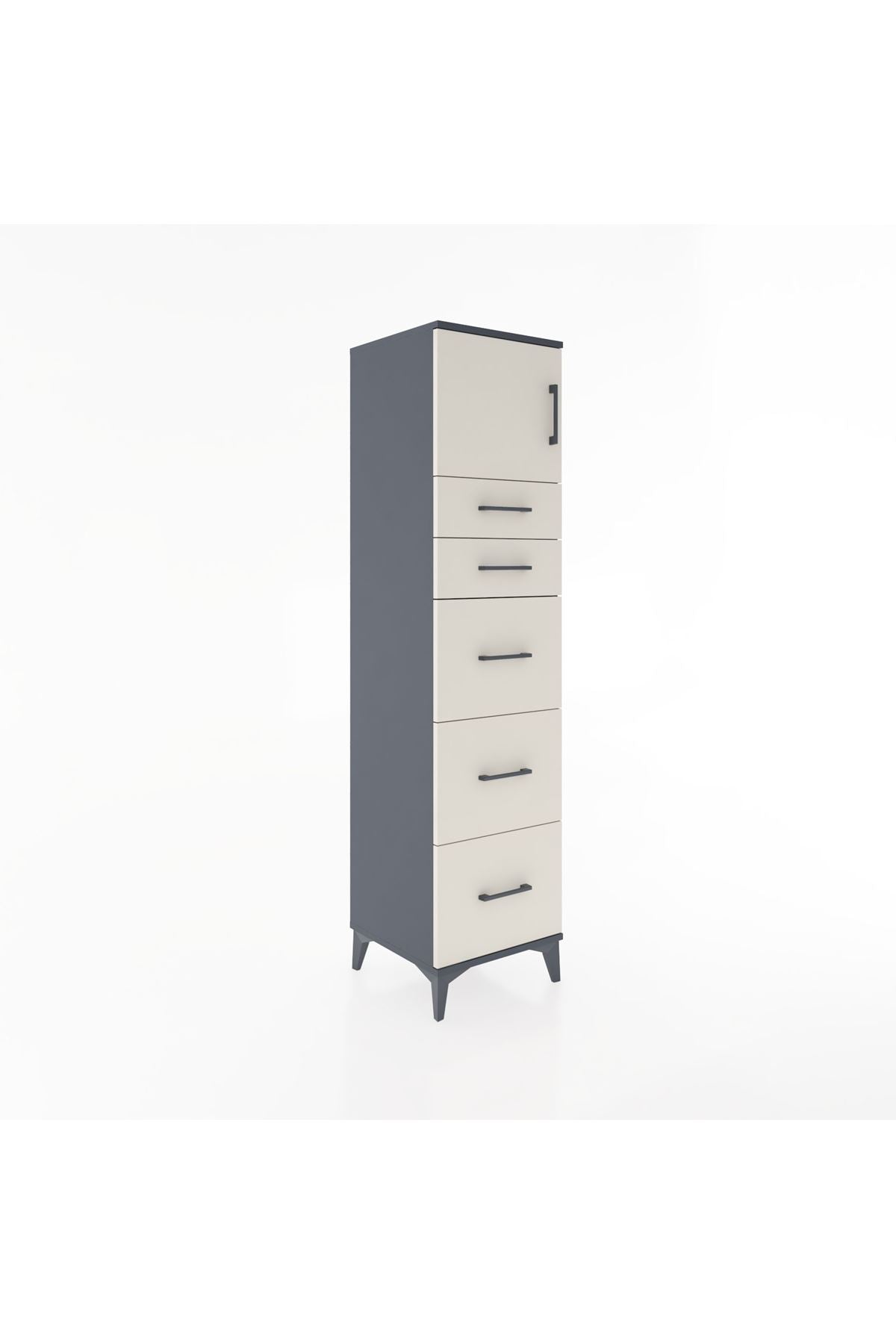 Hyperion Dolap Tek Raflı 5 Çekmeceli Tek Kapaklı 44x44x182 - S55M022V4B