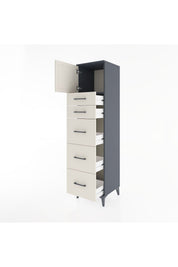 Hyperion Dolap Tek Raflı 5 Çekmeceli Tek Kapaklı 44x44x182 - S55M022V4B