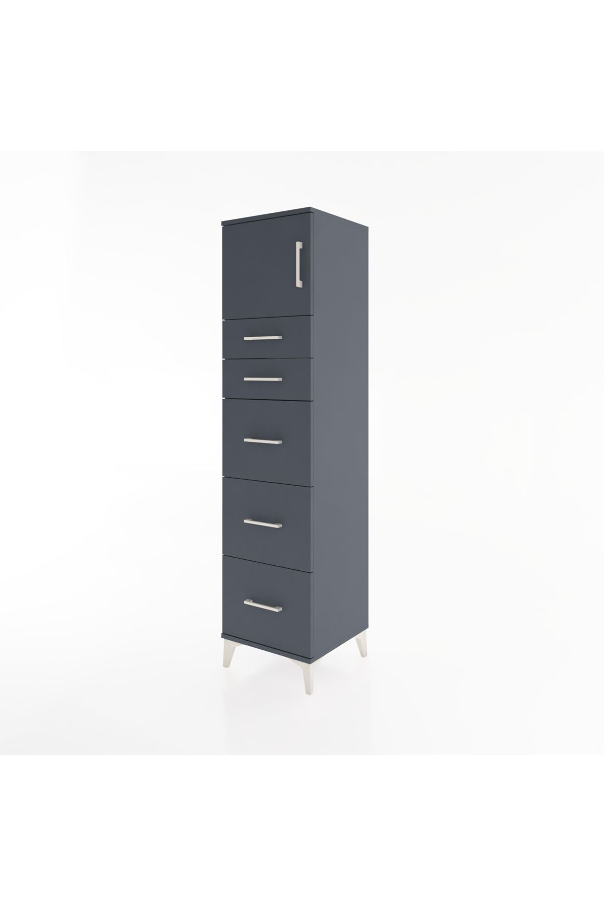 Hyperion Dolap Tek Raflı 5 Çekmeceli Tek Kapaklı 44x44x182 - S55M022V5B