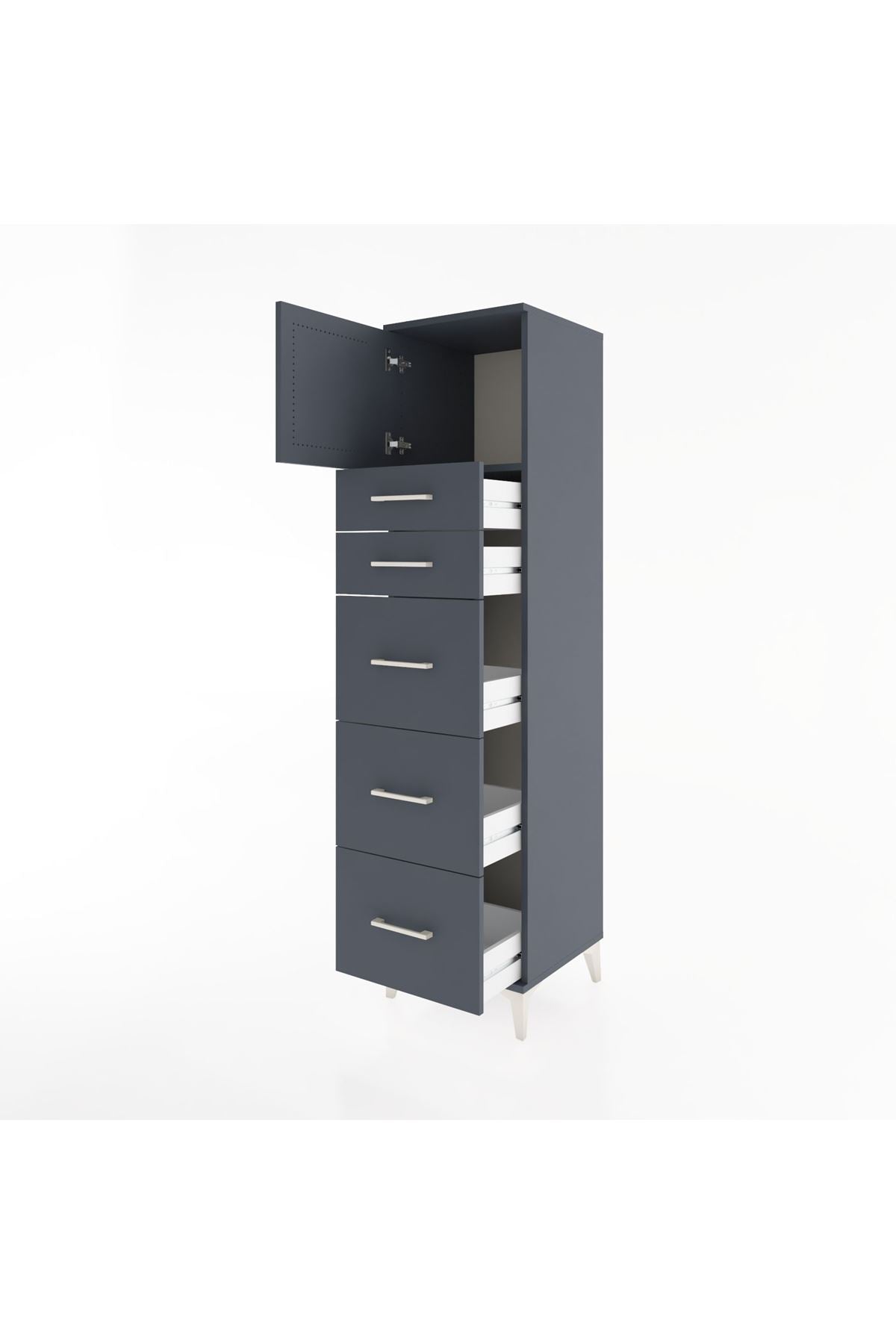 Hyperion Dolap Tek Raflı 5 Çekmeceli Tek Kapaklı 44x44x182 - S55M022V5B