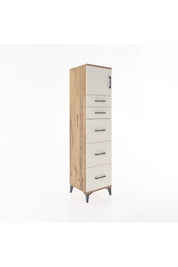 Hyperion Dolap Tek Raflı 5 Çekmeceli Tek Kapaklı 44x44x182 - S55M022V7B