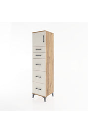 Hyperion Dolap Tek Raflı 5 Çekmeceli Tek Kapaklı 44x44x182 - S55M022V7B