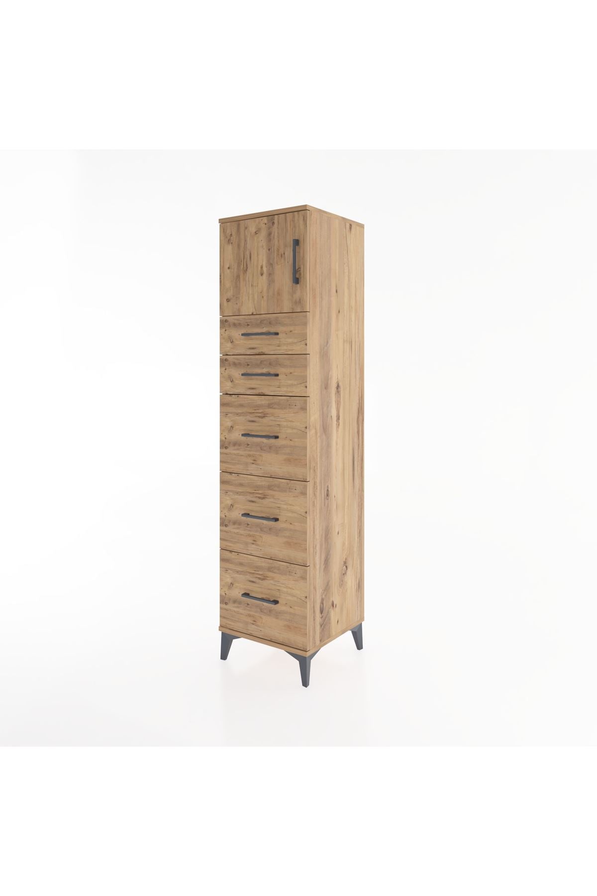 Hyperion Dolap Tek Raflı 5 Çekmeceli Tek Kapaklı 44x44x182 - S55M022V9B