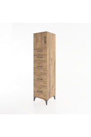 Hyperion Dolap Tek Raflı 5 Çekmeceli Tek Kapaklı 44x44x182 - S55M022V9B