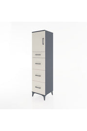 Hyperion Dolap Tek Raflı 4 Çekmeceli Tek Kapaklı 44x44x182 - S55M023V4B