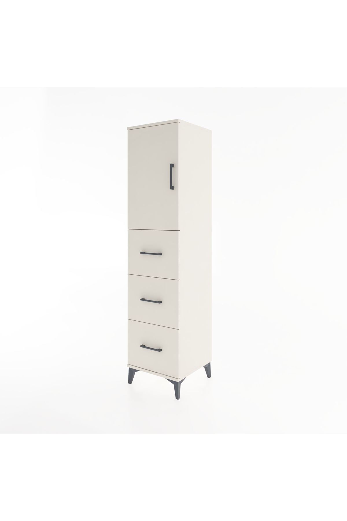 Hyperion Dolap 2 Raflı 3 Çekmeceli Tek Kapaklı 44x44x182 - S55M024V1B