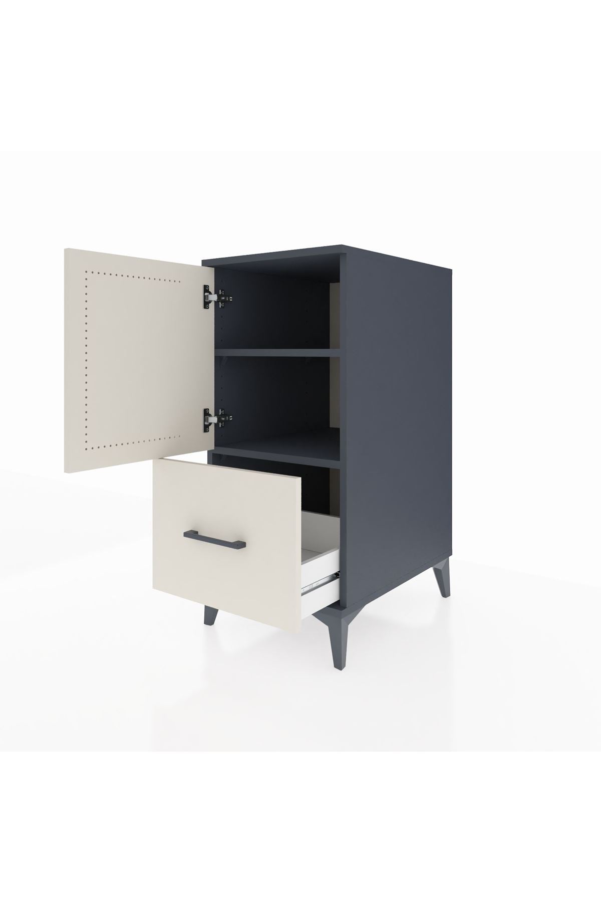 Kronos Komodin 2 Raflı Tek Çekmeceli Tek Kapaklı 44x59x96 - S75M038V4C