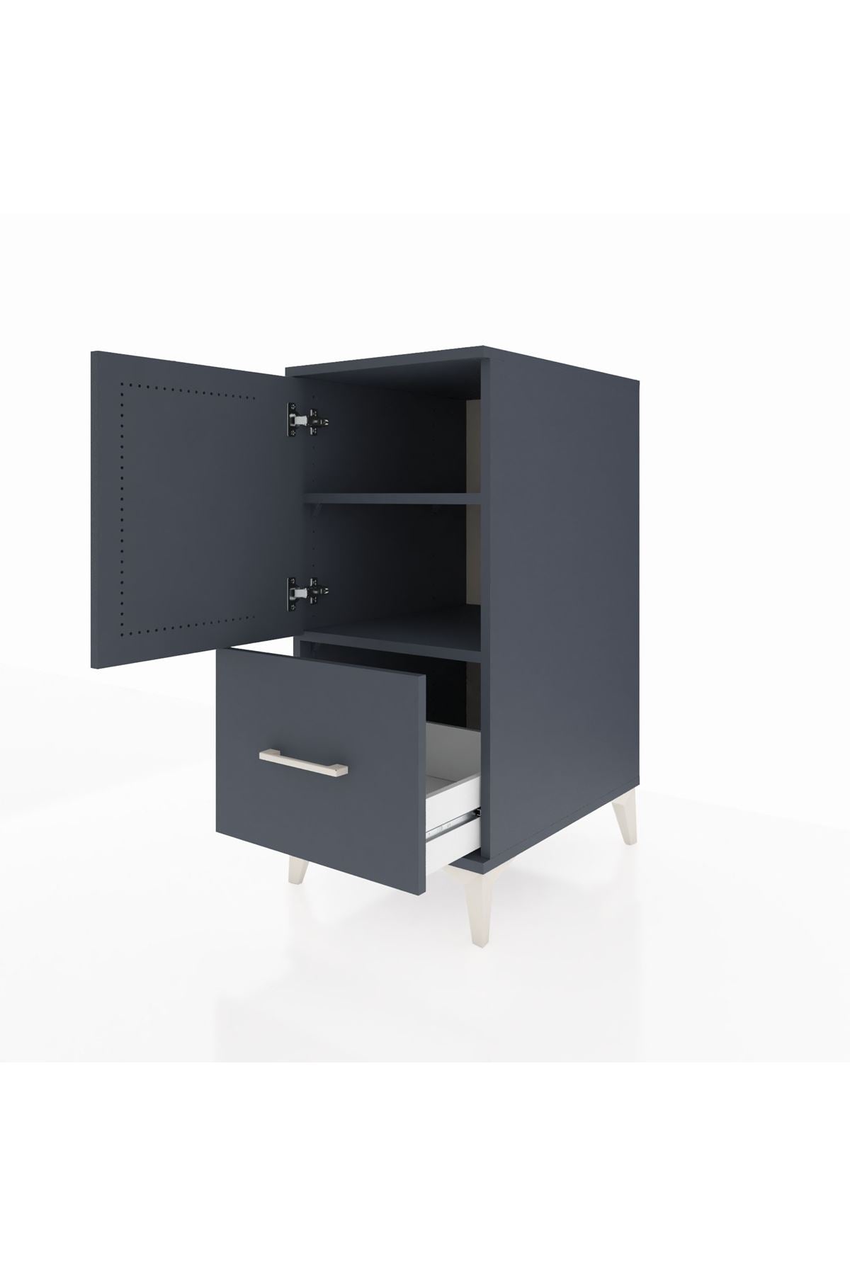Kronos Komodin 2 Raflı Tek Çekmeceli Tek Kapaklı 44x59x96 - S75M038V5C