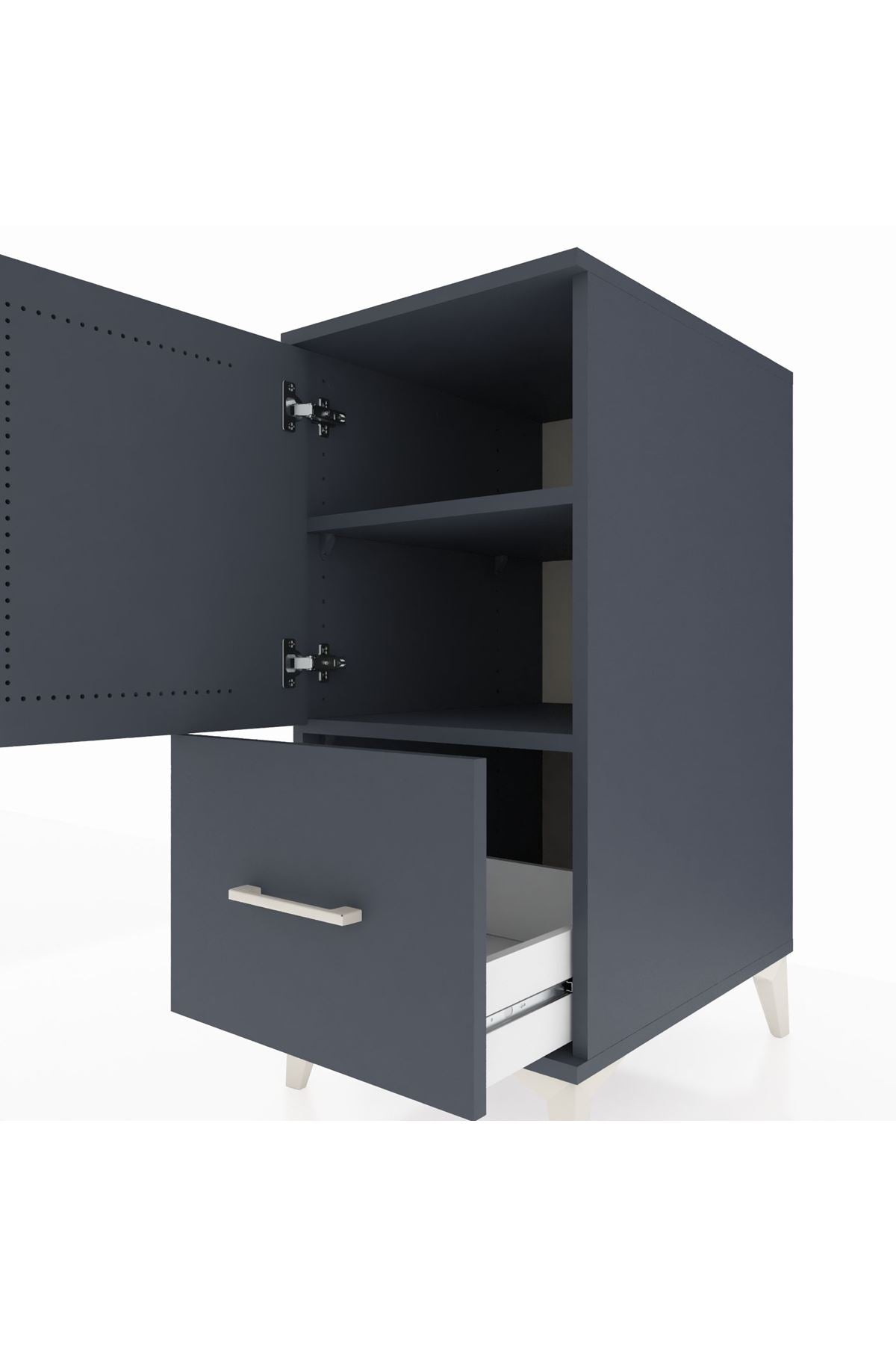 Kronos Komodin 2 Raflı Tek Çekmeceli Tek Kapaklı 44x59x96 - S75M038V5C