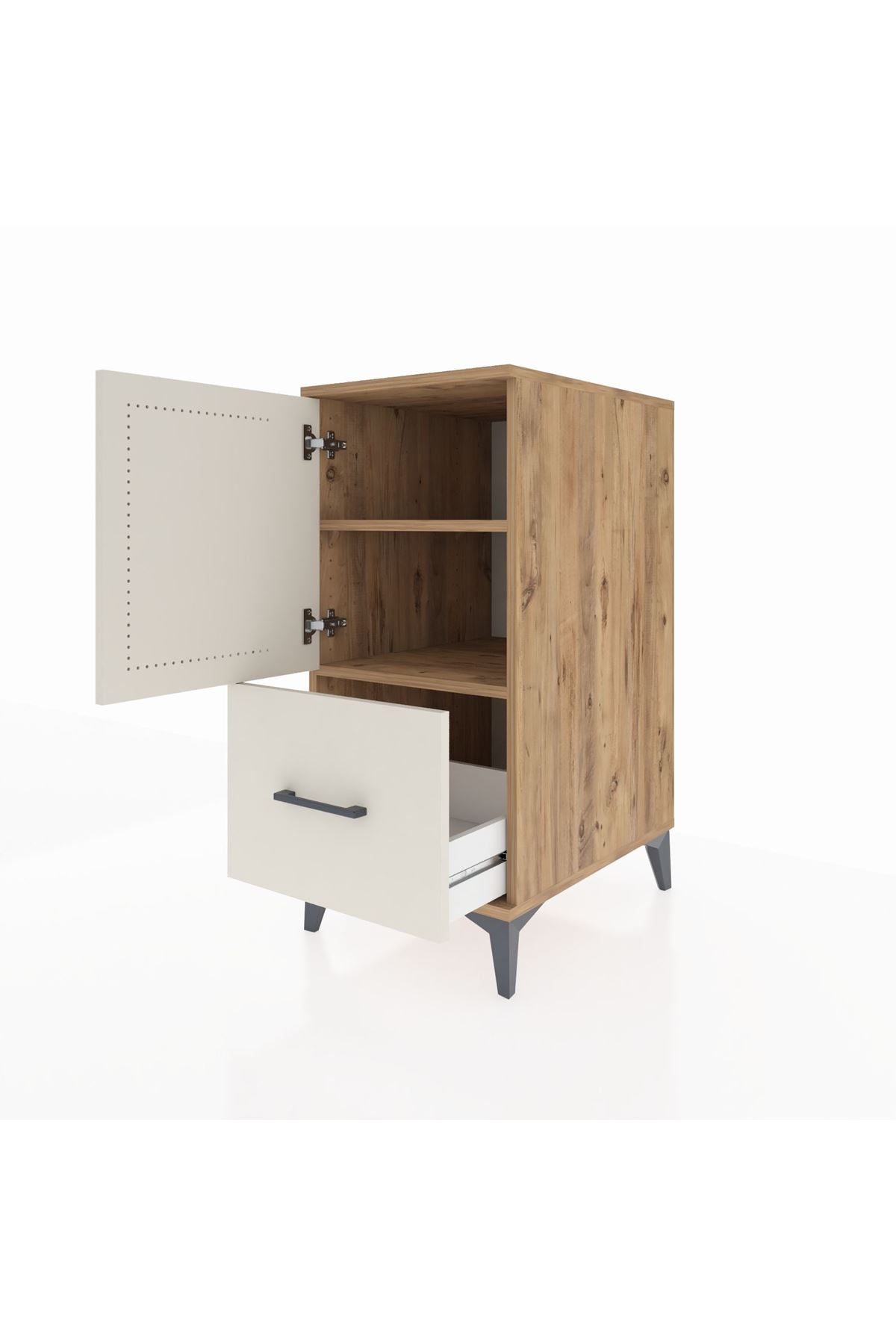 Kronos Komodin 2 Raflı Tek Çekmeceli Tek Kapaklı 44x59x96 - S75M038V7C