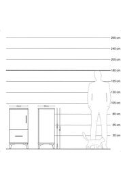 Kronos Komodin 2 Raflı Tek Çekmeceli Tek Kapaklı 44x59x96 - S75M038V7C