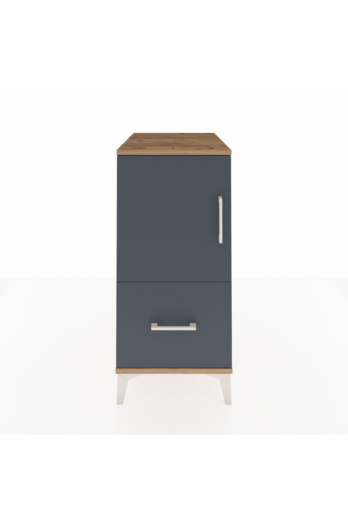 Kronos Komodin 2 Raflı Tek Çekmeceli Tek Kapaklı 44x59x96 - S75M038V8C