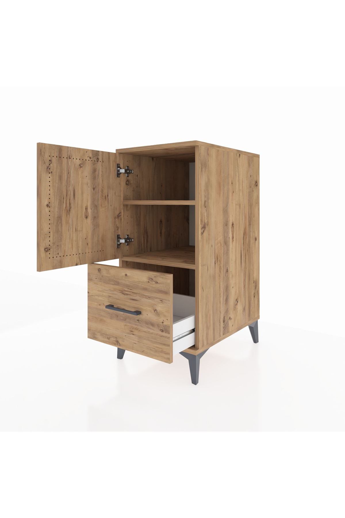 Kronos Komodin 2 Raflı Tek Çekmeceli Tek Kapaklı 44x59x96 - S75M038V9C