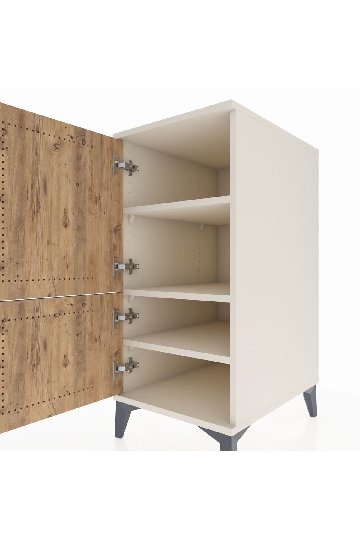 Kronos Komodin 3 Raflı 2 Kapaklı 44x59x96 - S75M039V3C