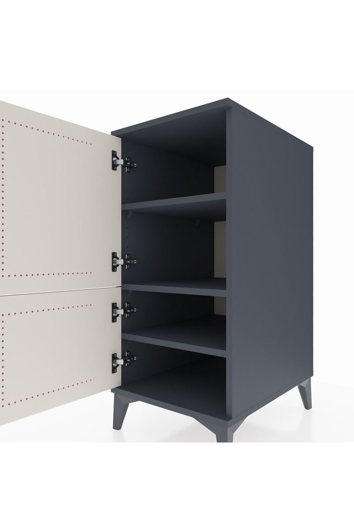 Kronos Komodin 3 Raflı 2 Kapaklı 44x59x96 - S75M039V4C