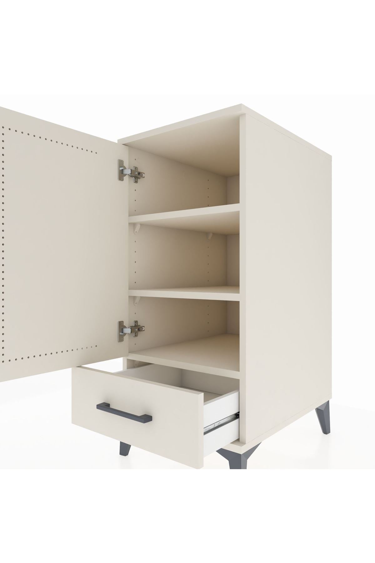 Kronos Komodin 3 Raflı Tek Çekmeceli Tek Kapaklı 44x59x96 - S75M041V1C