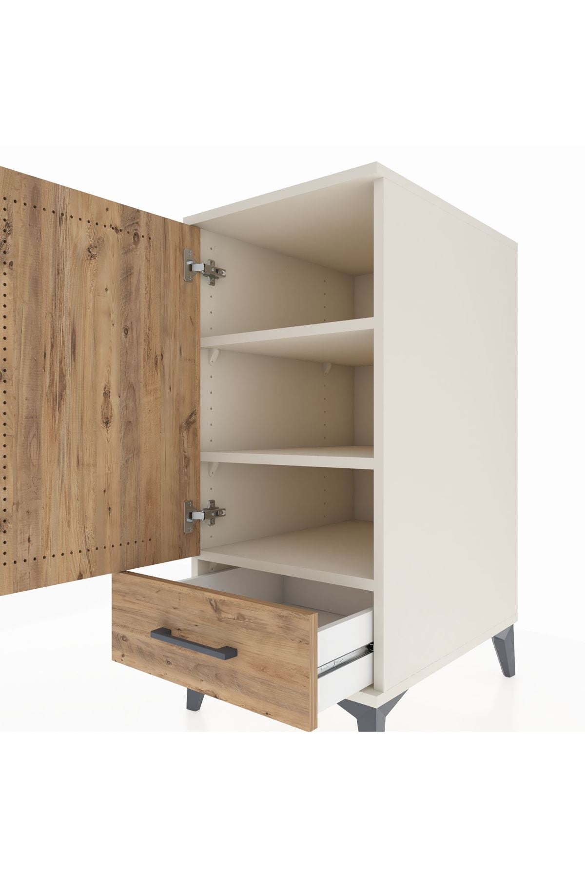 Kronos Komodin 3 Raflı Tek Çekmeceli Tek Kapaklı 44x59x96 - S75M041V3C