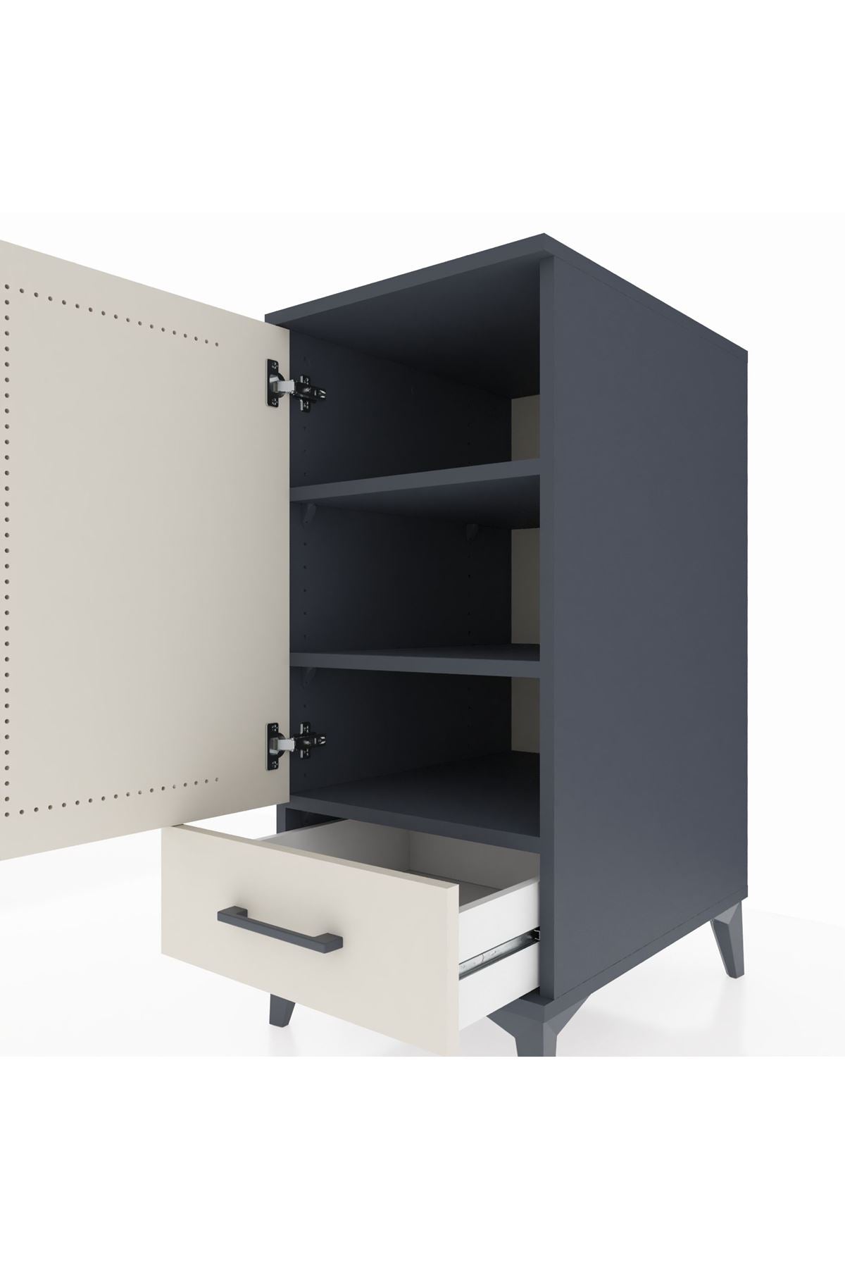 Kronos Komodin 3 Raflı Tek Çekmeceli Tek Kapaklı 44x59x96 - S75M041V4C
