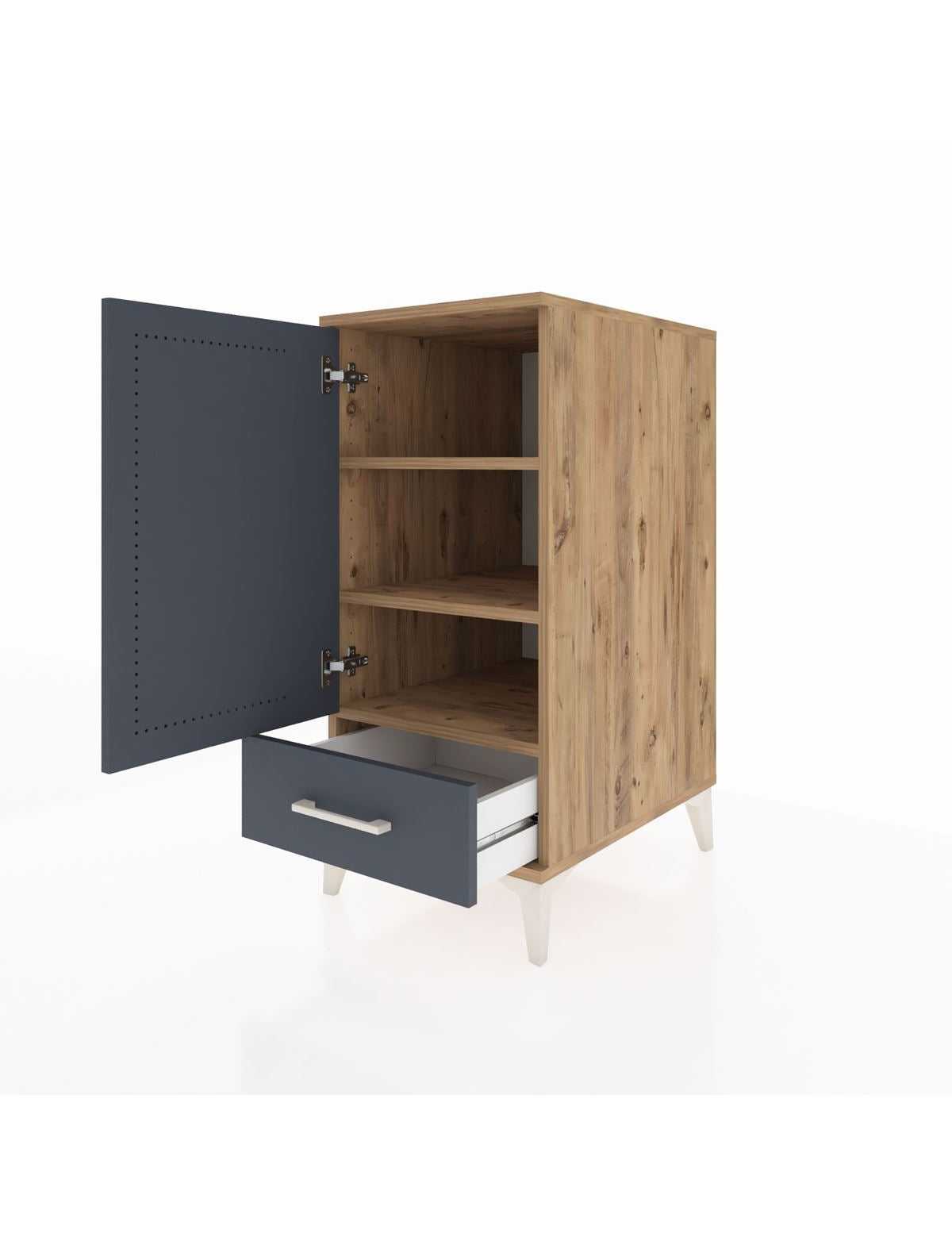 Kronos Komodin 3 Raflı Tek Çekmeceli Tek Kapaklı 44x59x96 - S75M041V8C