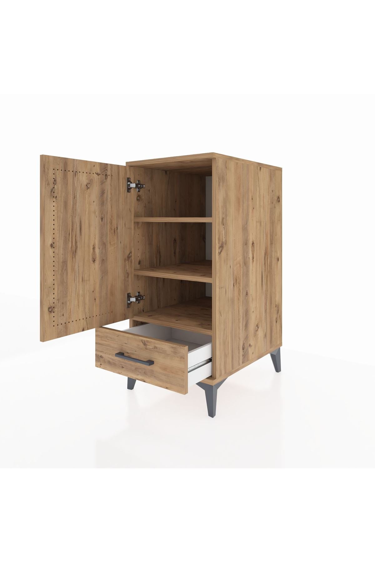 Kronos Komodin 3 Raflı Tek Çekmeceli Tek Kapaklı 44x59x96 - S75M041V9C