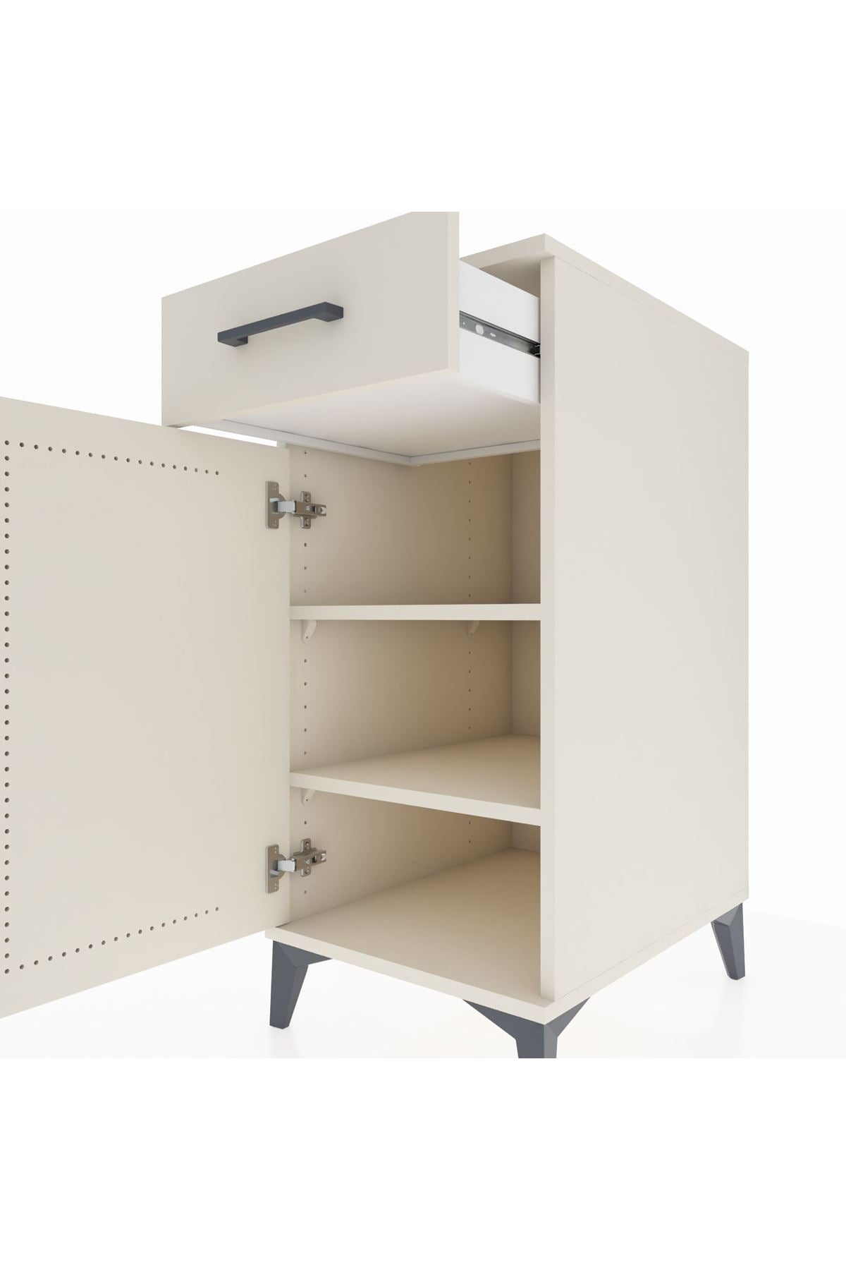 Kronos Komodin 2 Raflı Tek Çekmeceli Tek Kapaklı 44x59x96 - S75M042V1C