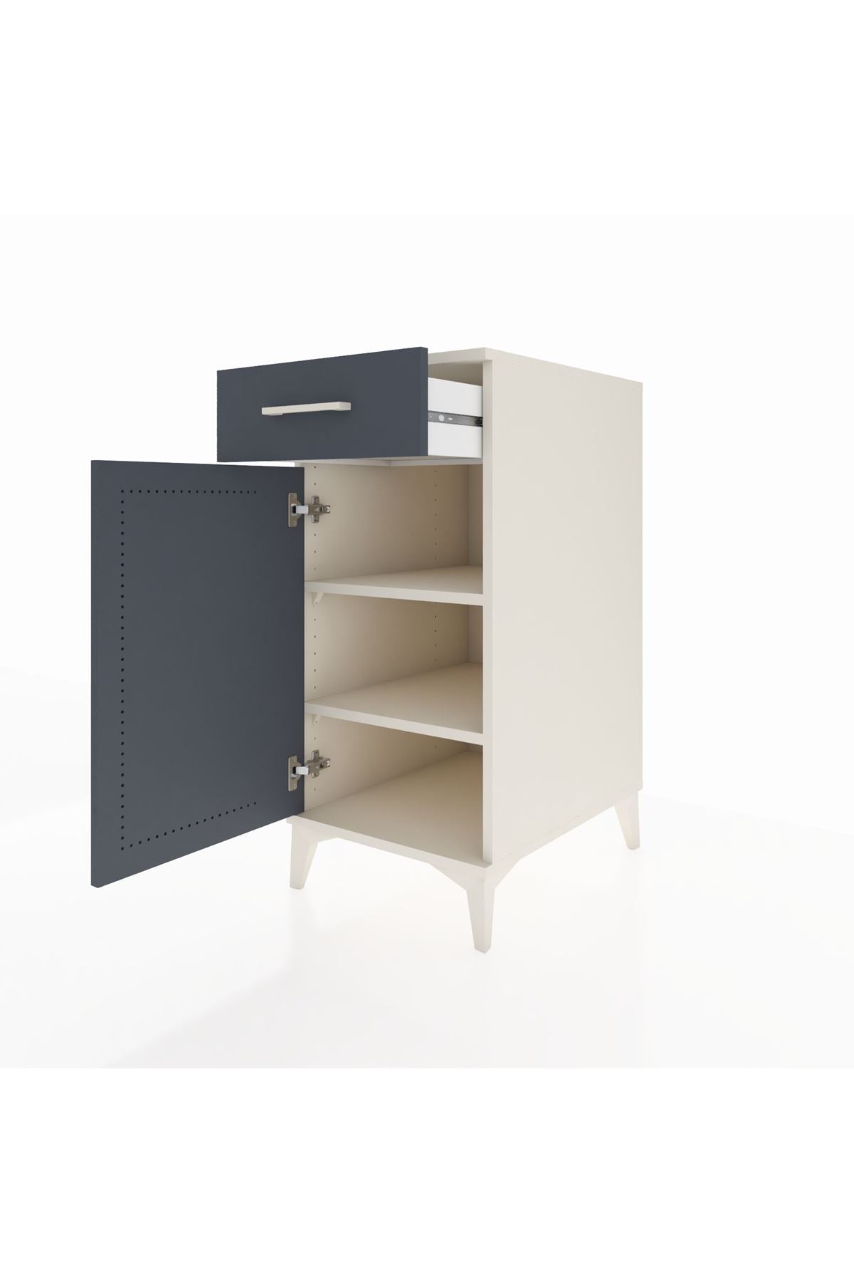 Kronos Komodin 2 Raflı Tek Çekmeceli Tek Kapaklı 44x59x96 - S75M042V2C