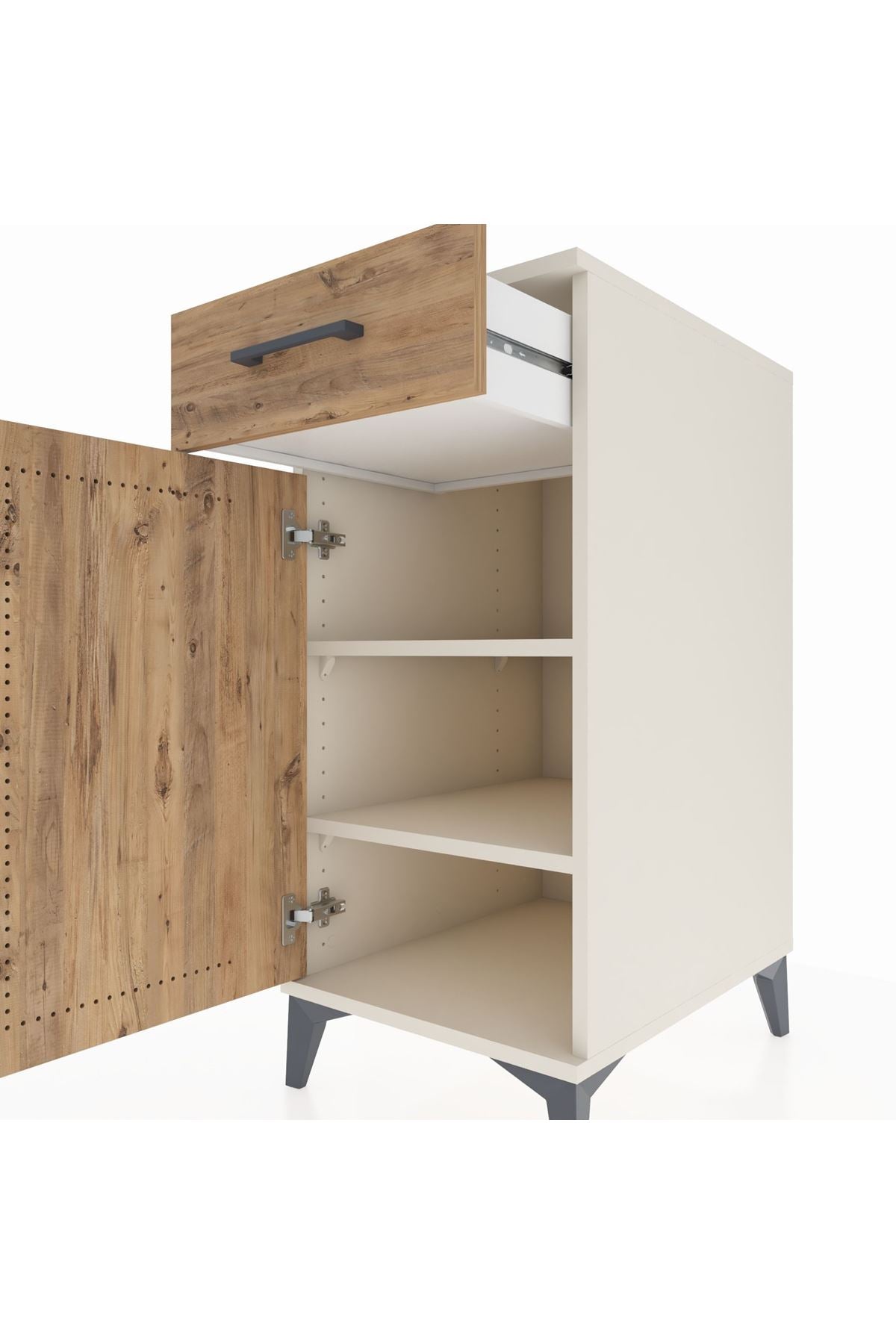 Kronos Komodin 2 Raflı Tek Çekmeceli Tek Kapaklı 44x59x96 - S75M042V3C