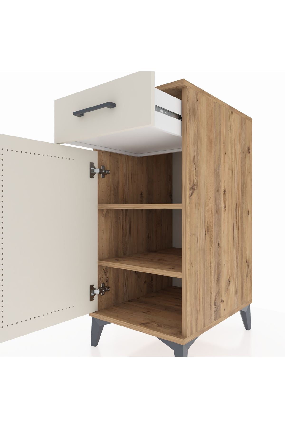 Kronos Komodin 2 Raflı Tek Çekmeceli Tek Kapaklı 44x59x96 - S75M042V7C