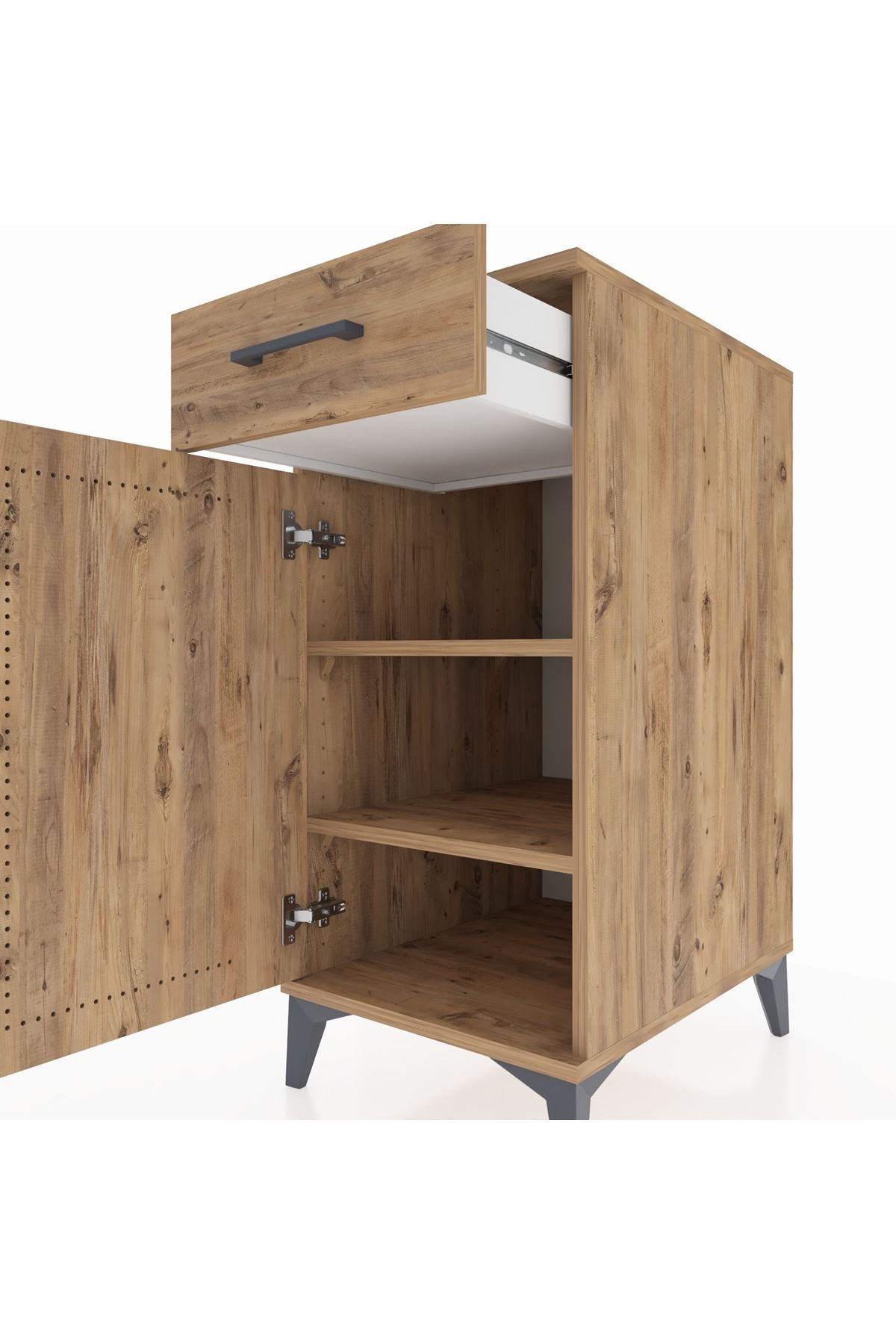 Kronos Komodin 2 Raflı Tek Çekmeceli Tek Kapaklı 44x59x96 - S75M042V9C