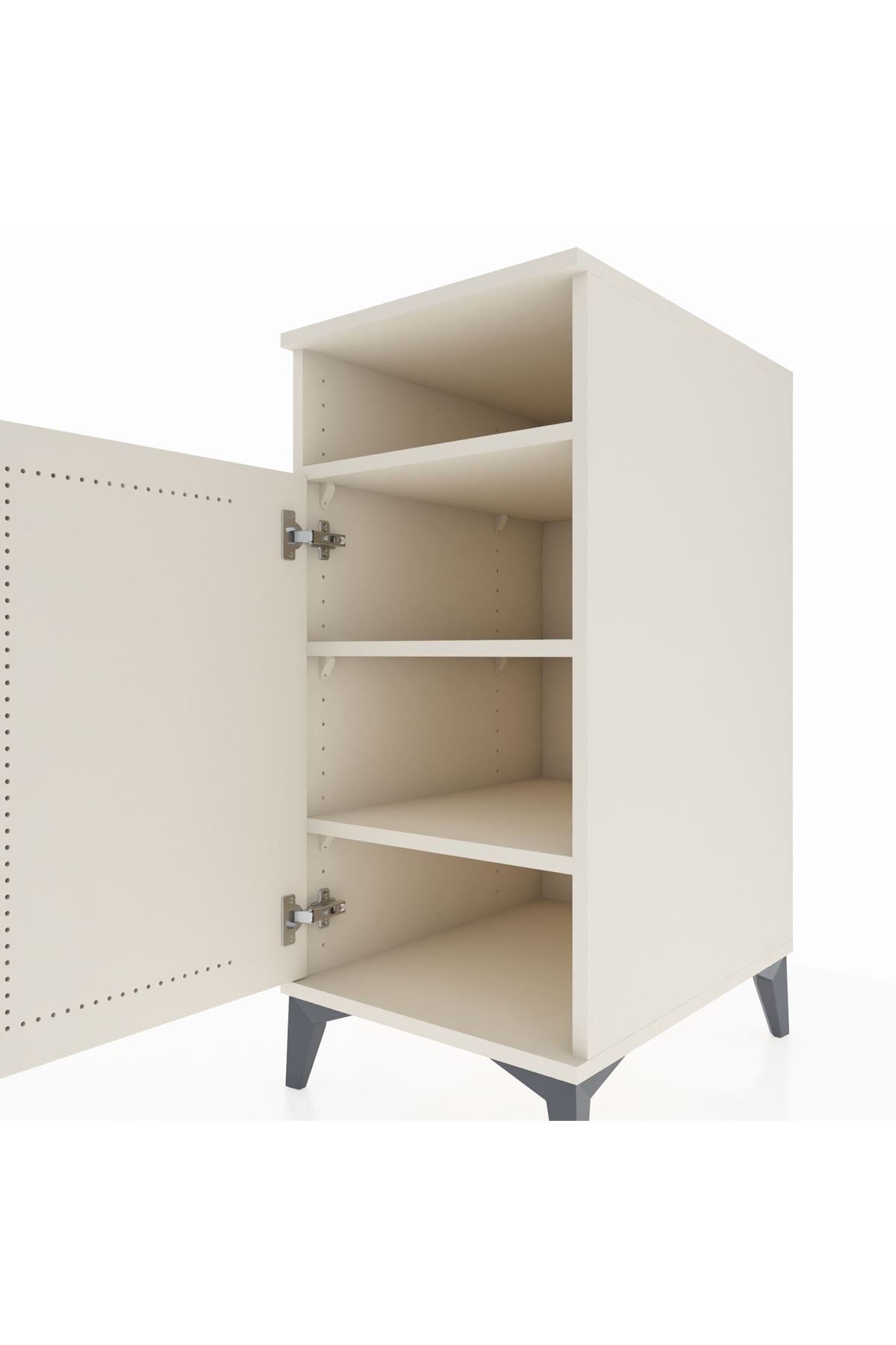 Kronos Komodin 3 Raflı Tek Kapaklı 44x59x96 - S75M043V1C