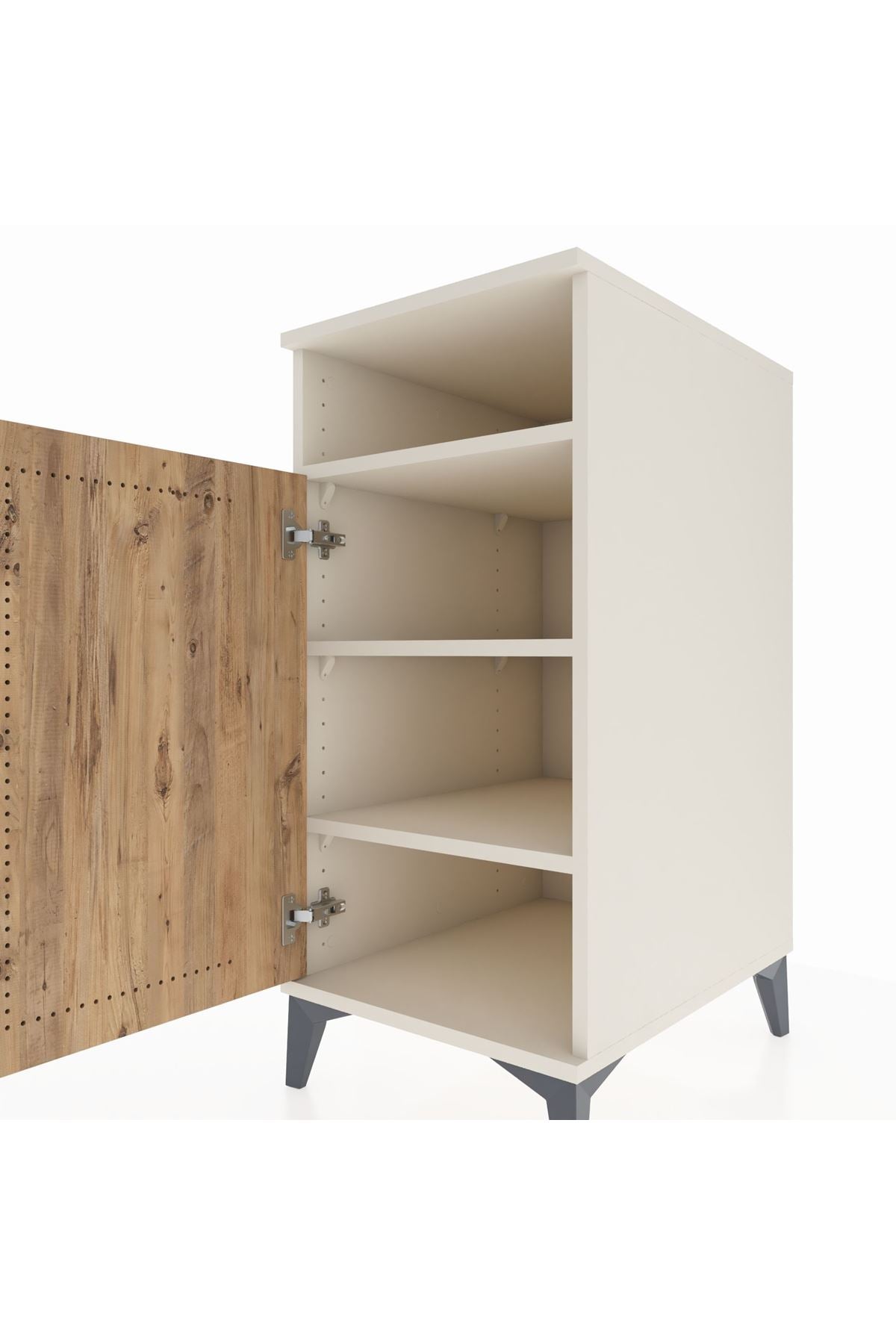 Kronos Komodin 3 Raflı Tek Kapaklı 44x59x96 - S75M043V3C