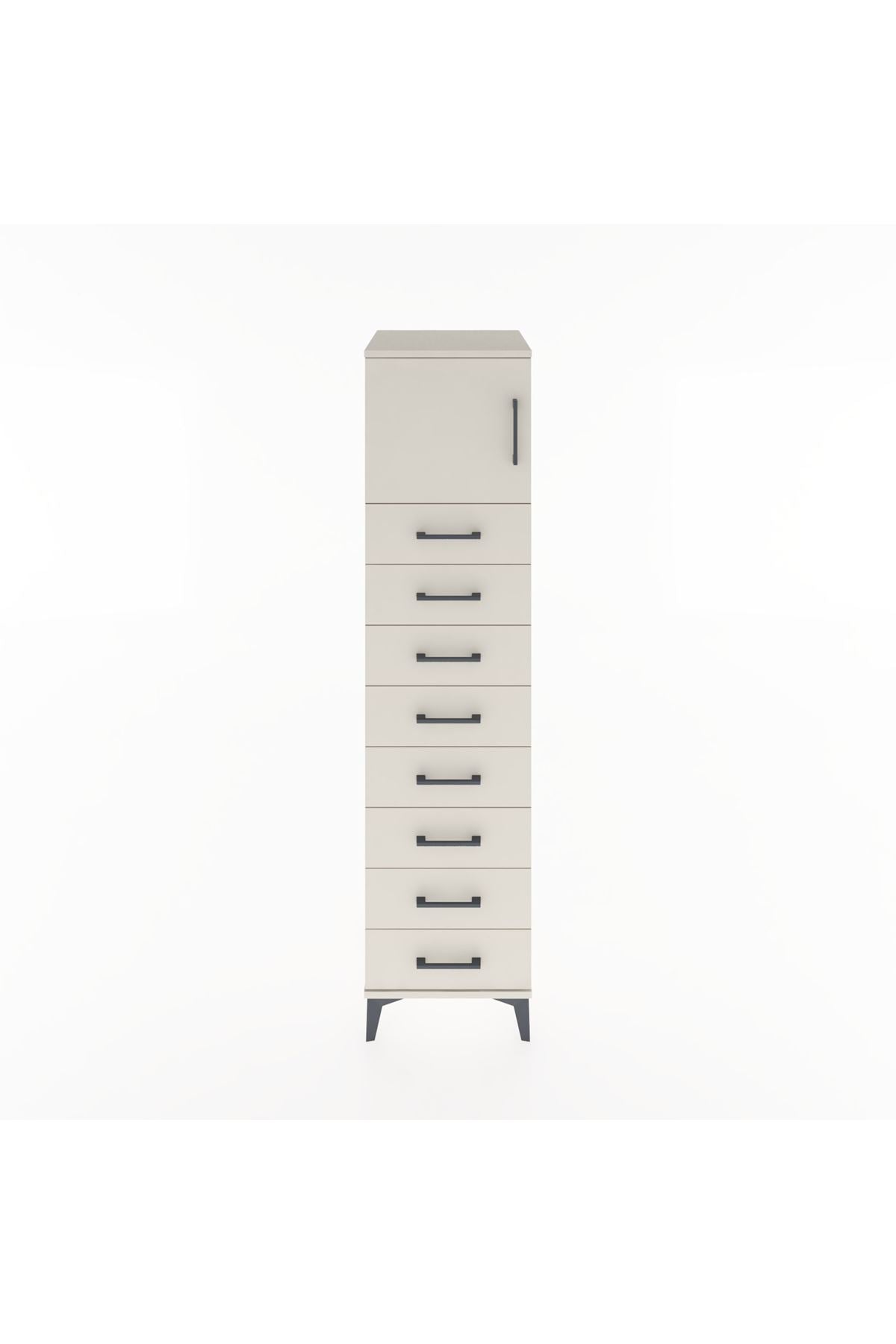 Hyperion Dolap Tek Raflı 8 Çekmeceli Tek Kapaklı 44x44x182 - S55M001V1B