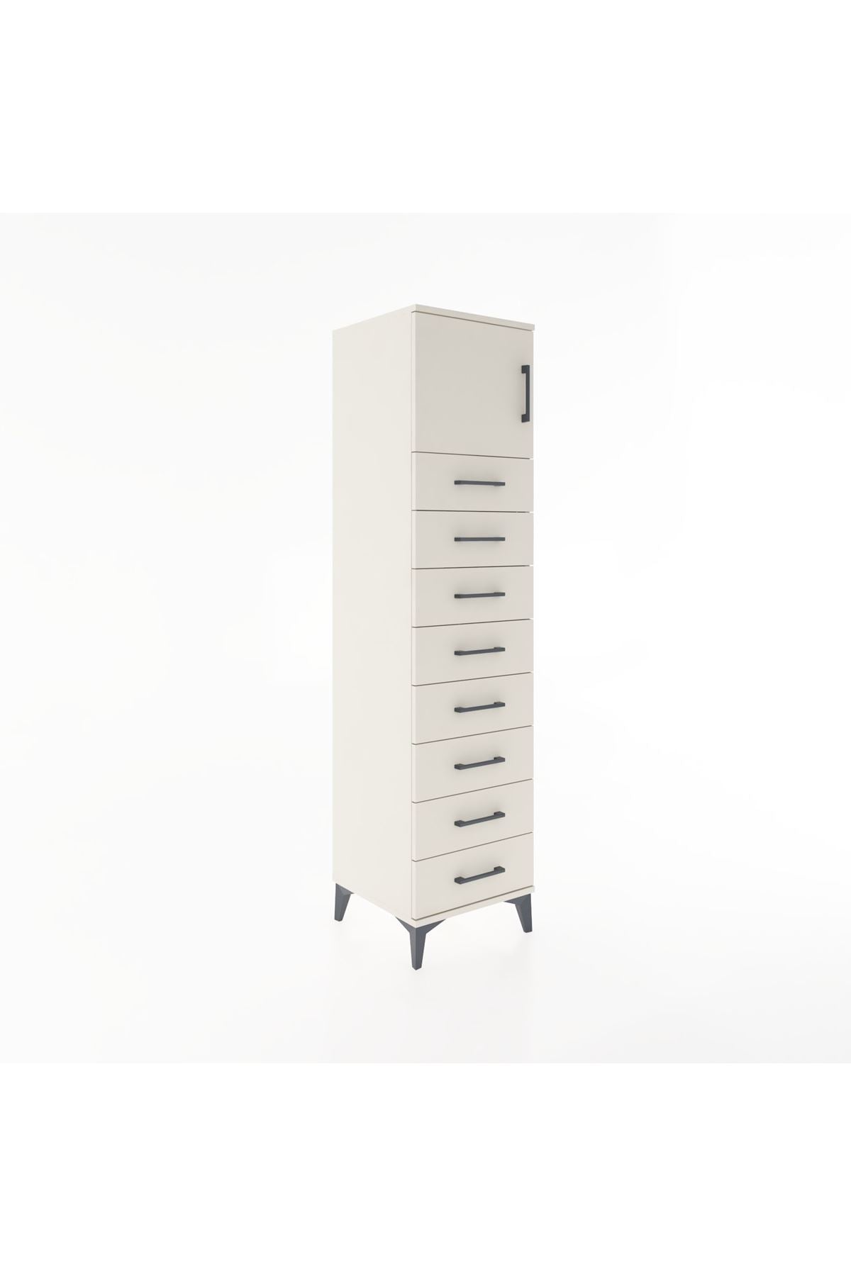 Hyperion Dolap Tek Raflı 8 Çekmeceli Tek Kapaklı 44x44x182 - S55M001V1B