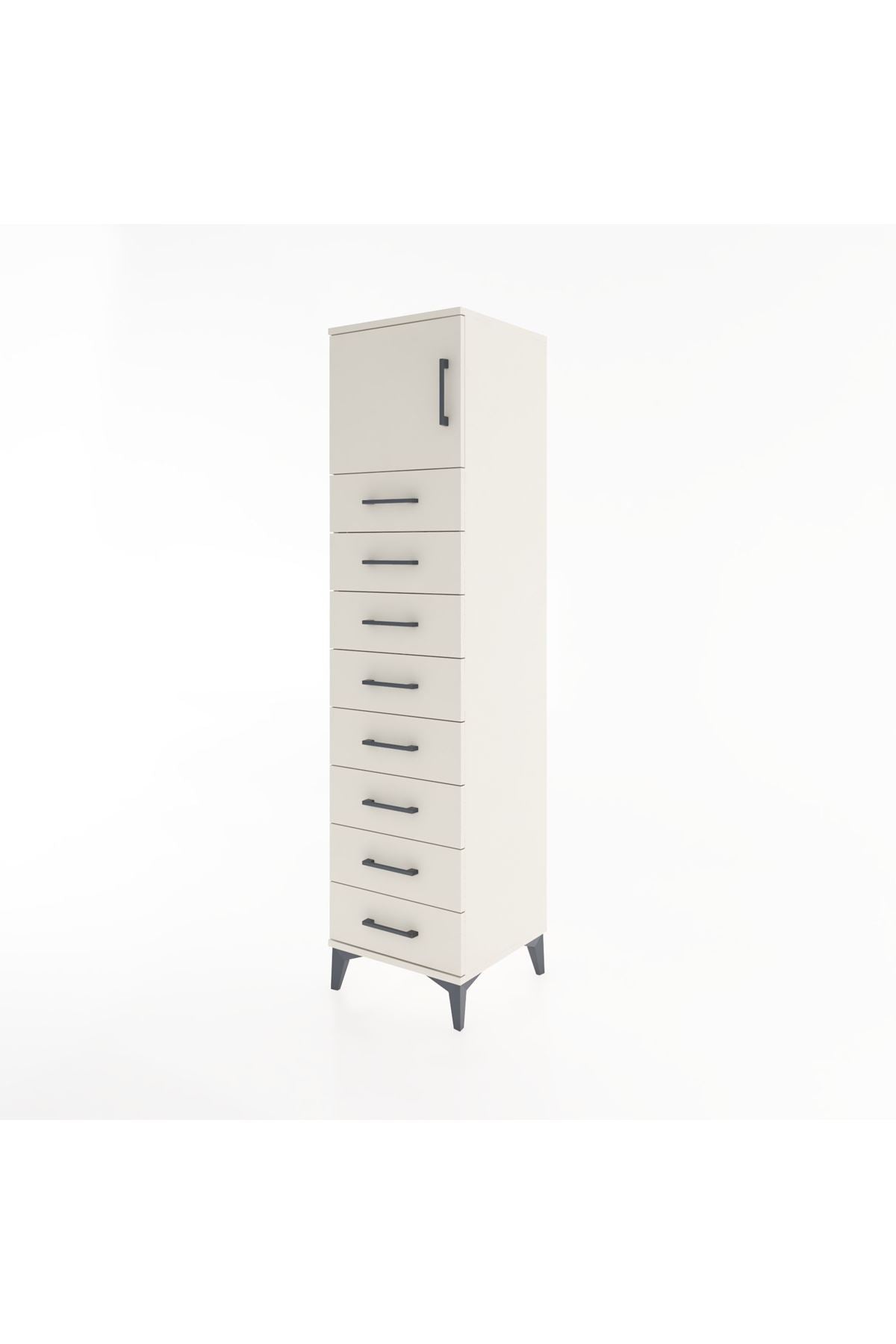 Hyperion Dolap Tek Raflı 8 Çekmeceli Tek Kapaklı 44x44x182 - S55M001V1B