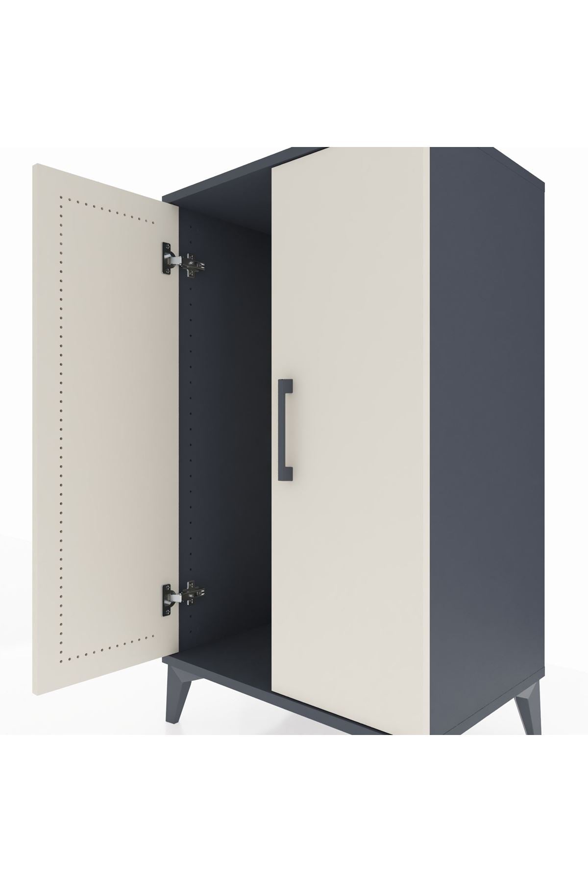 Hyperion Komodin Tek Raflı 2 Kapaklı 60x44x106 - S48M002V4B