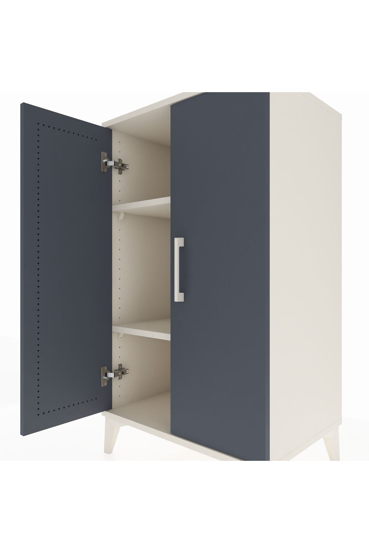 Hyperion Komodin 2 Raflı 2 Kapaklı 60x44x106 - S48M003V2B