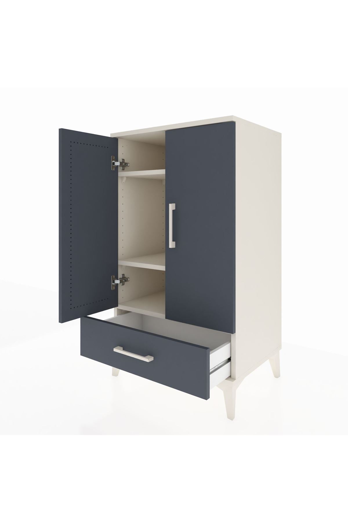 Hyperion Komodin 3 Raflı Tek Çekmeceli 2 Kapaklı 60x44x106 - S48M004V2B