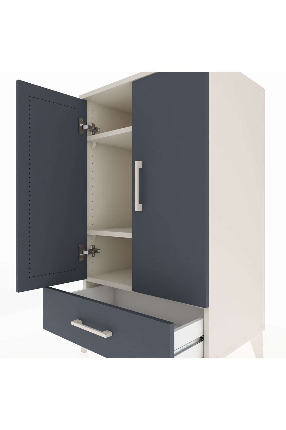 Hyperion Komodin 3 Raflı Tek Çekmeceli 2 Kapaklı 60x44x106 - S48M004V2B