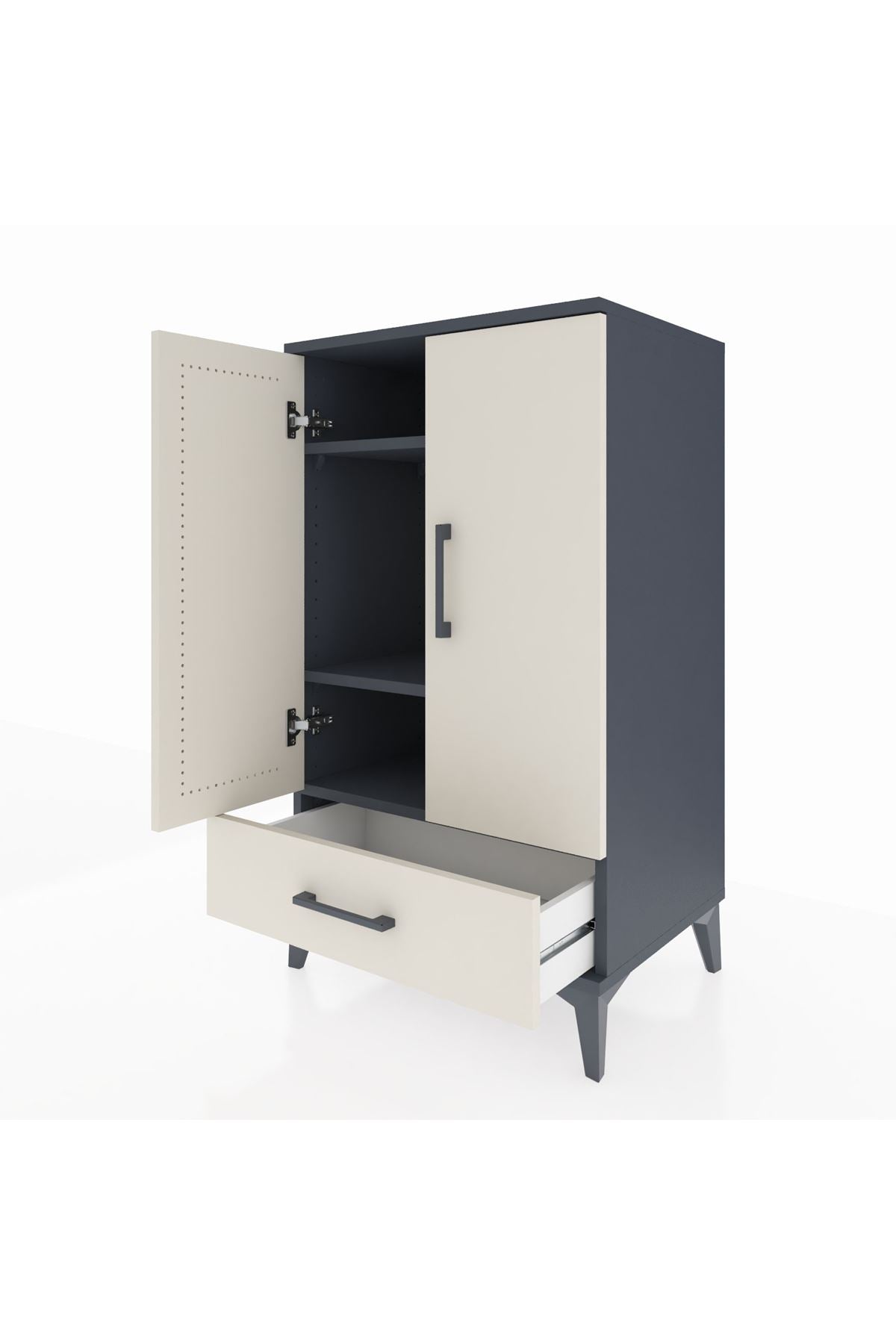 Hyperion Komodin 3 Raflı Tek Çekmeceli 2 Kapaklı 60x44x106 - S48M004V4B