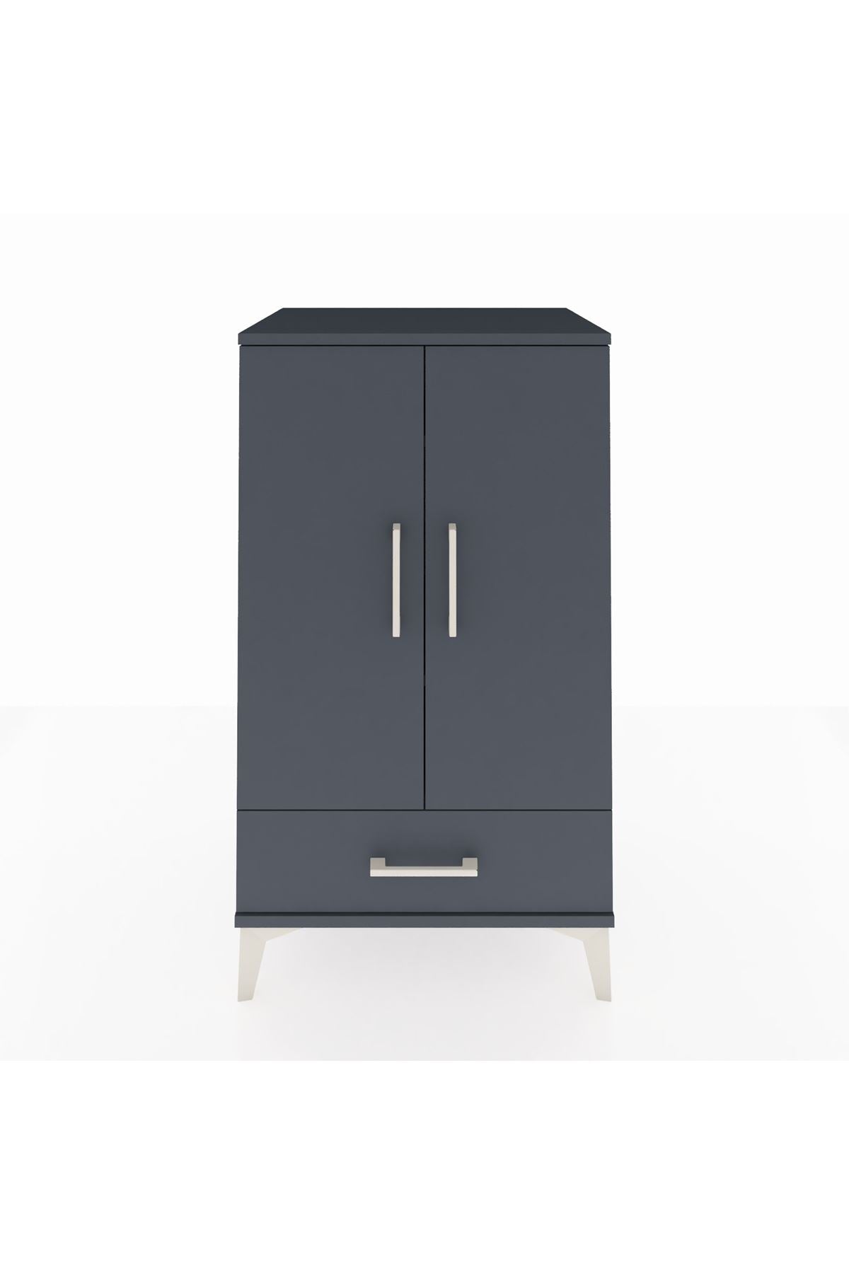 Hyperion Komodin 3 Raflı Tek Çekmeceli 2 Kapaklı 60x44x106 - S48M004V5B
