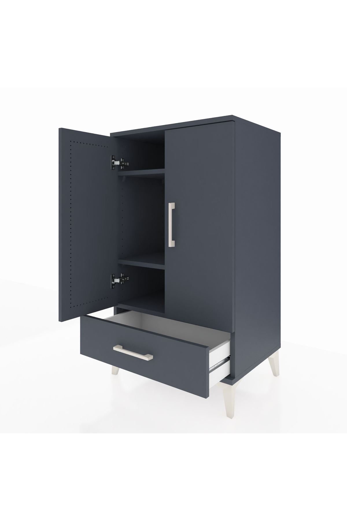 Hyperion Komodin 3 Raflı Tek Çekmeceli 2 Kapaklı 60x44x106 - S48M004V5B