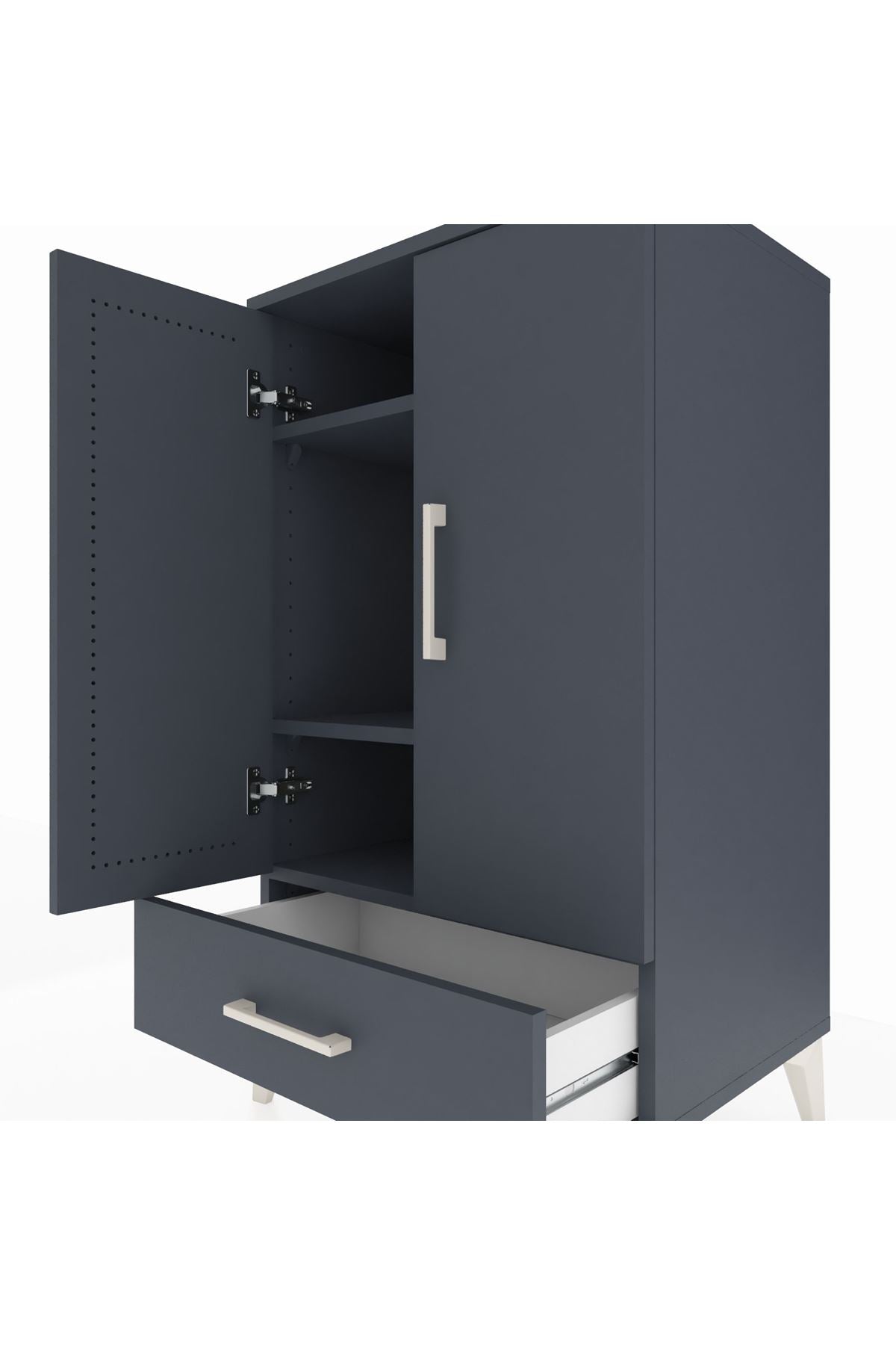 Hyperion Komodin 3 Raflı Tek Çekmeceli 2 Kapaklı 60x44x106 - S48M004V5B