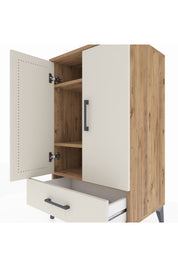 Hyperion Komodin 3 Raflı Tek Çekmeceli 2 Kapaklı 60x44x106 - S48M004V7B