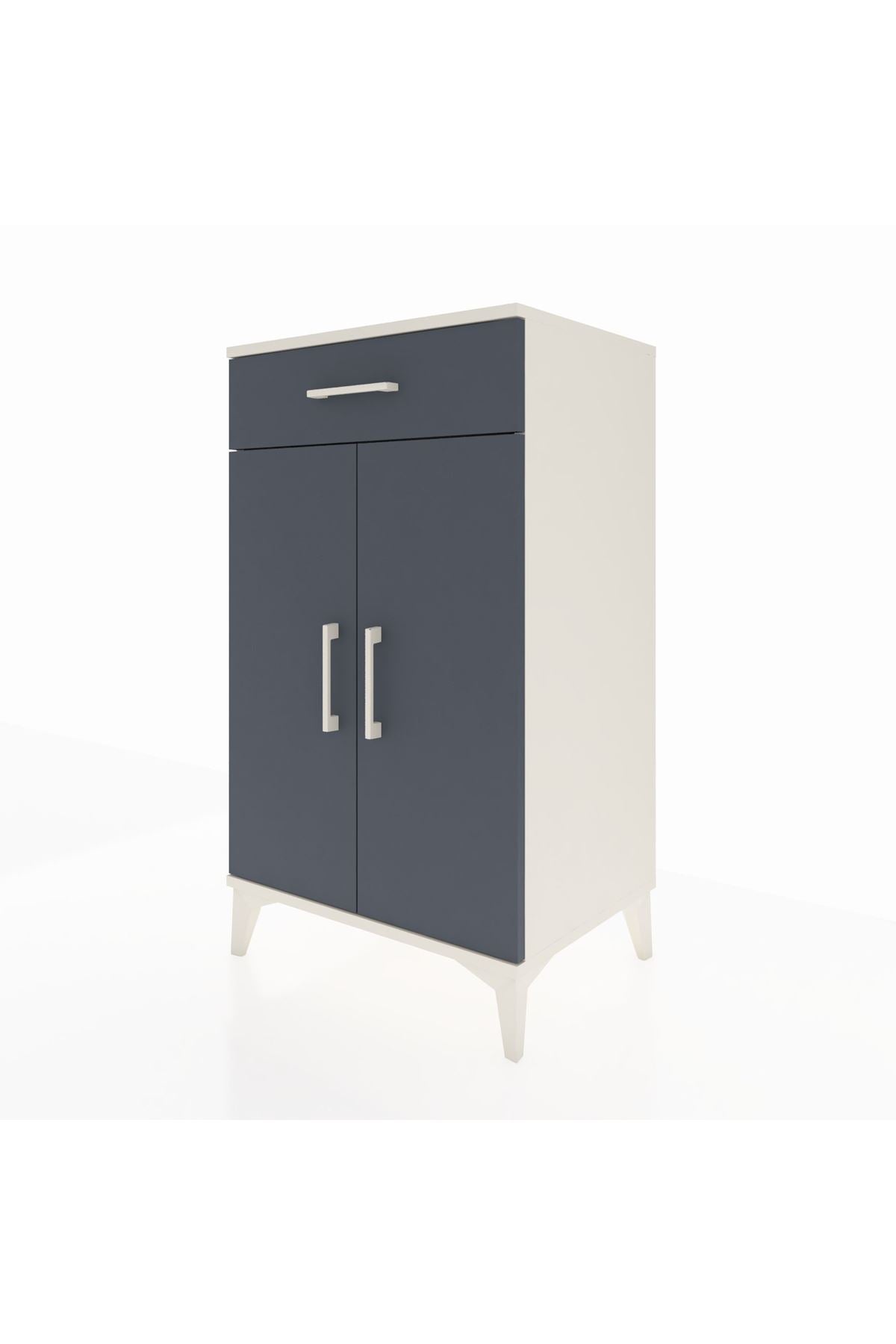 Hyperion Komodin 2 Raflı Tek Çekmeceli 2 Kapaklı 60x44x106 - S48M005V2B